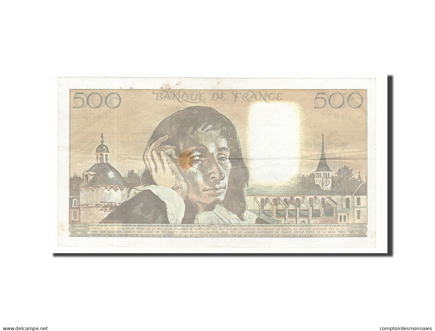 Billet, France, 500 Francs, 500 F 1968-1993 ''Pascal'', 1990, 1990-02-01, TB - 500 F 1968-1993 ''Pascal''