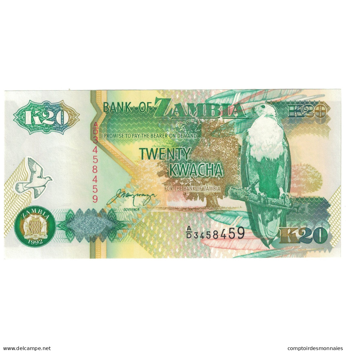 Billet, Zambie, 20 Kwacha, KM:36b, NEUF - Zambie