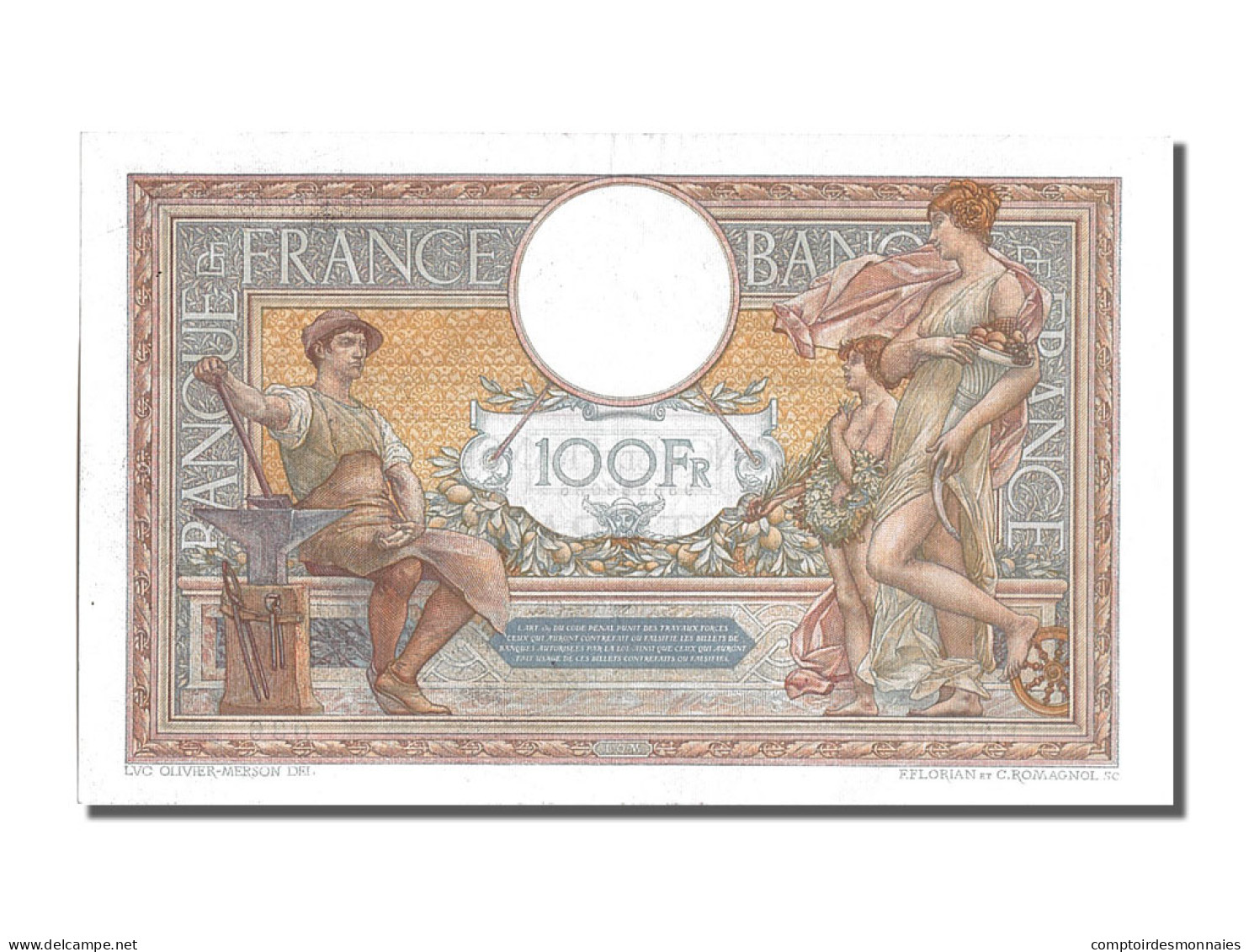 Billet, France, 100 Francs, 100 F 1908-1939 ''Luc Olivier Merson'', 1932 - 100 F 1908-1939 ''Luc Olivier Merson''