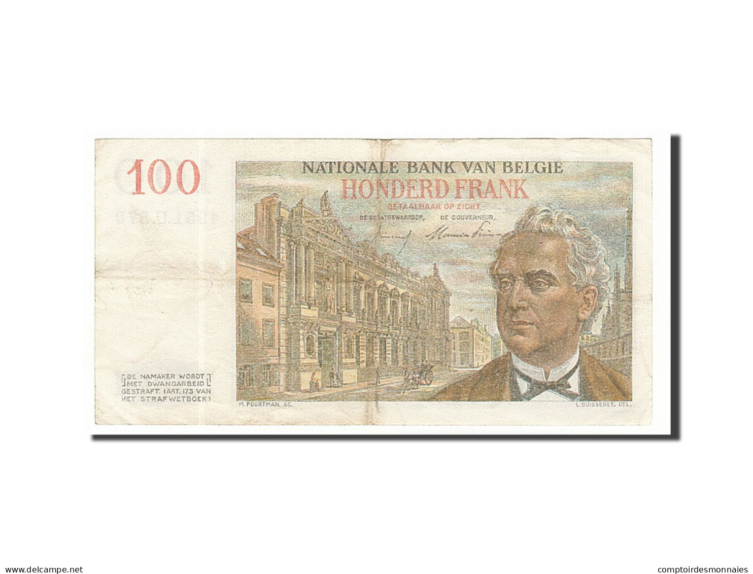 Billet, Belgique, 100 Francs, 1954, 1954-02-25, TTB - 100 Francs