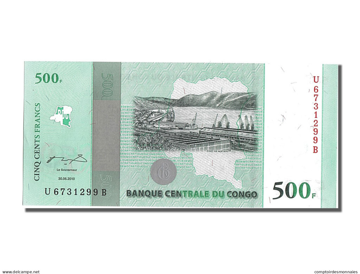 Billet, Congo Democratic Republic, 500 Francs, 2010, 2010-06-30, NEUF - République Démocratique Du Congo & Zaïre