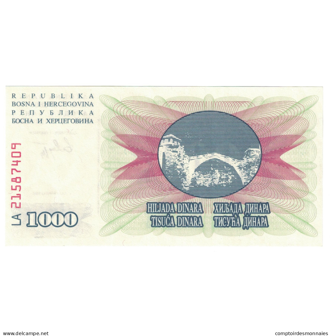 Billet, Bosnia - Herzegovina, 1000 Dinara, 1992-07-01, KM:15a, NEUF - Bosnië En Herzegovina