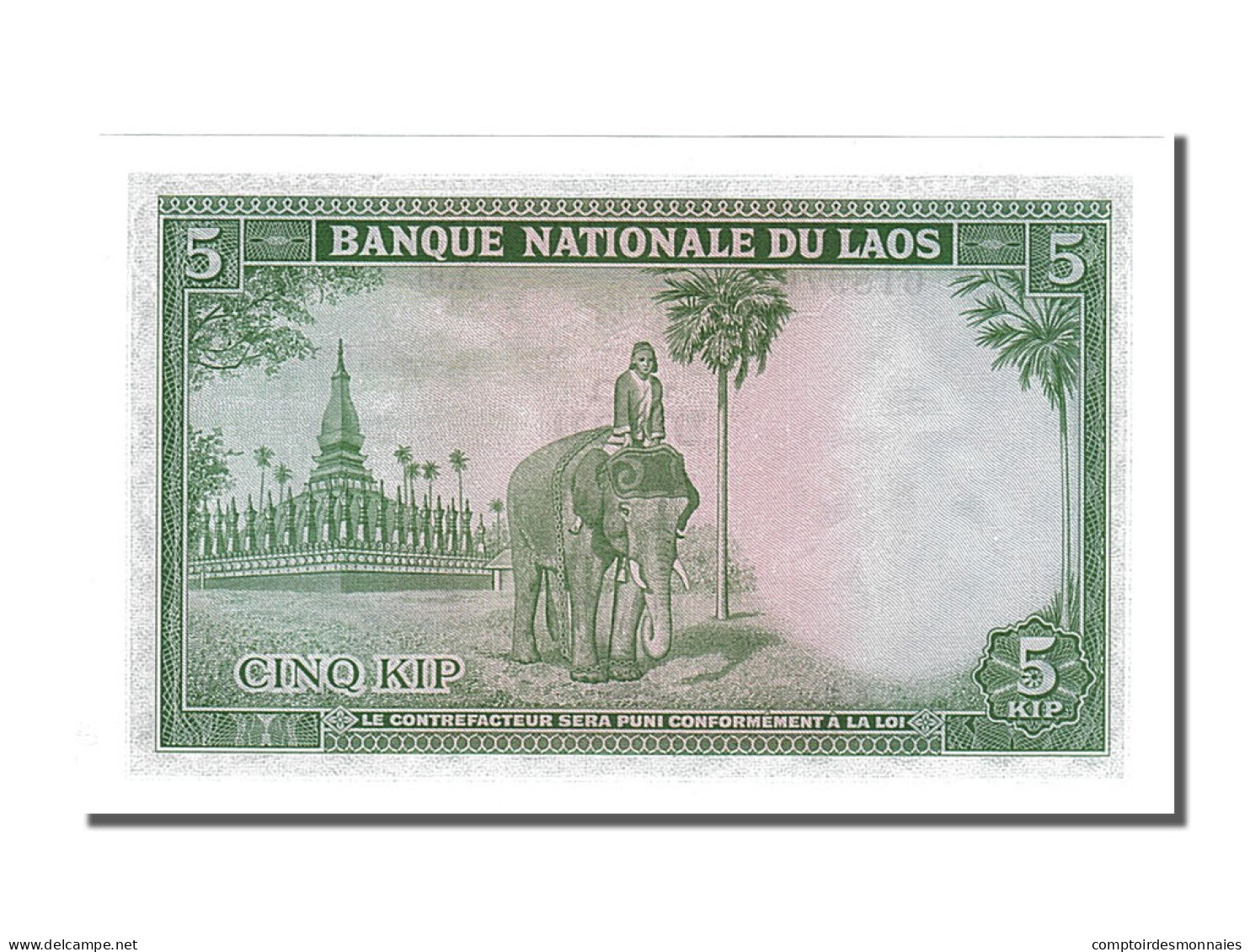 Billet, Lao, 5 Kip, 1962, NEUF - Laos