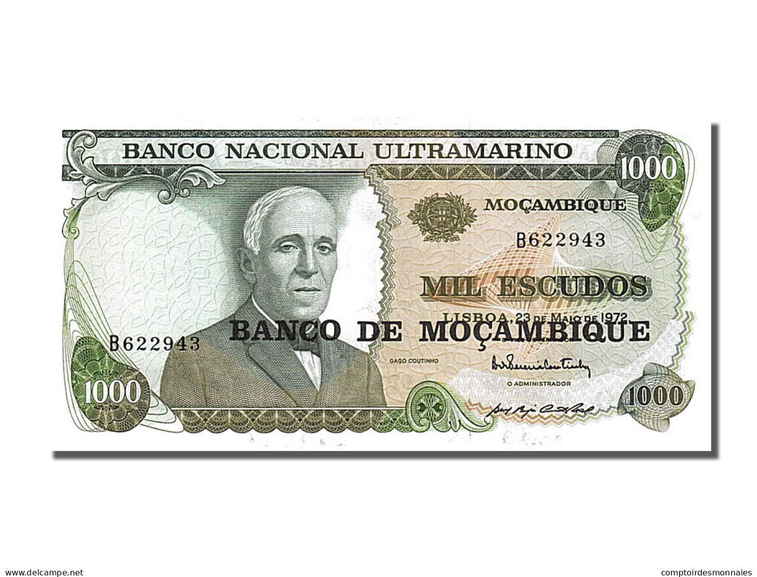 Billet, Mozambique, 1000 Escudos, 1972, 1972-05-23, NEUF - Mozambique