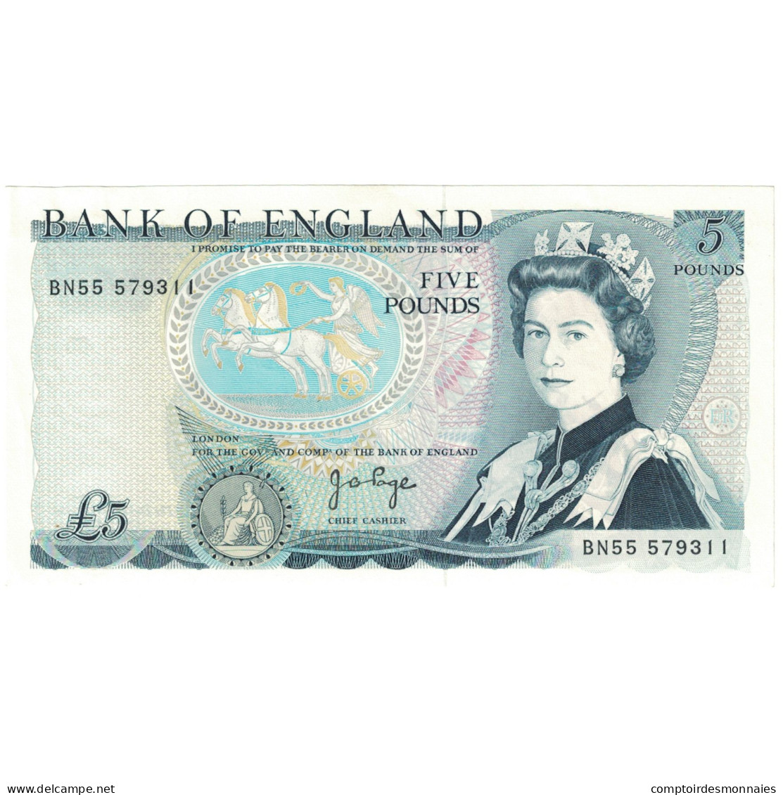 Billet, Grande-Bretagne, 5 Pounds, 1973, KM:378b, SPL - 5 Pond