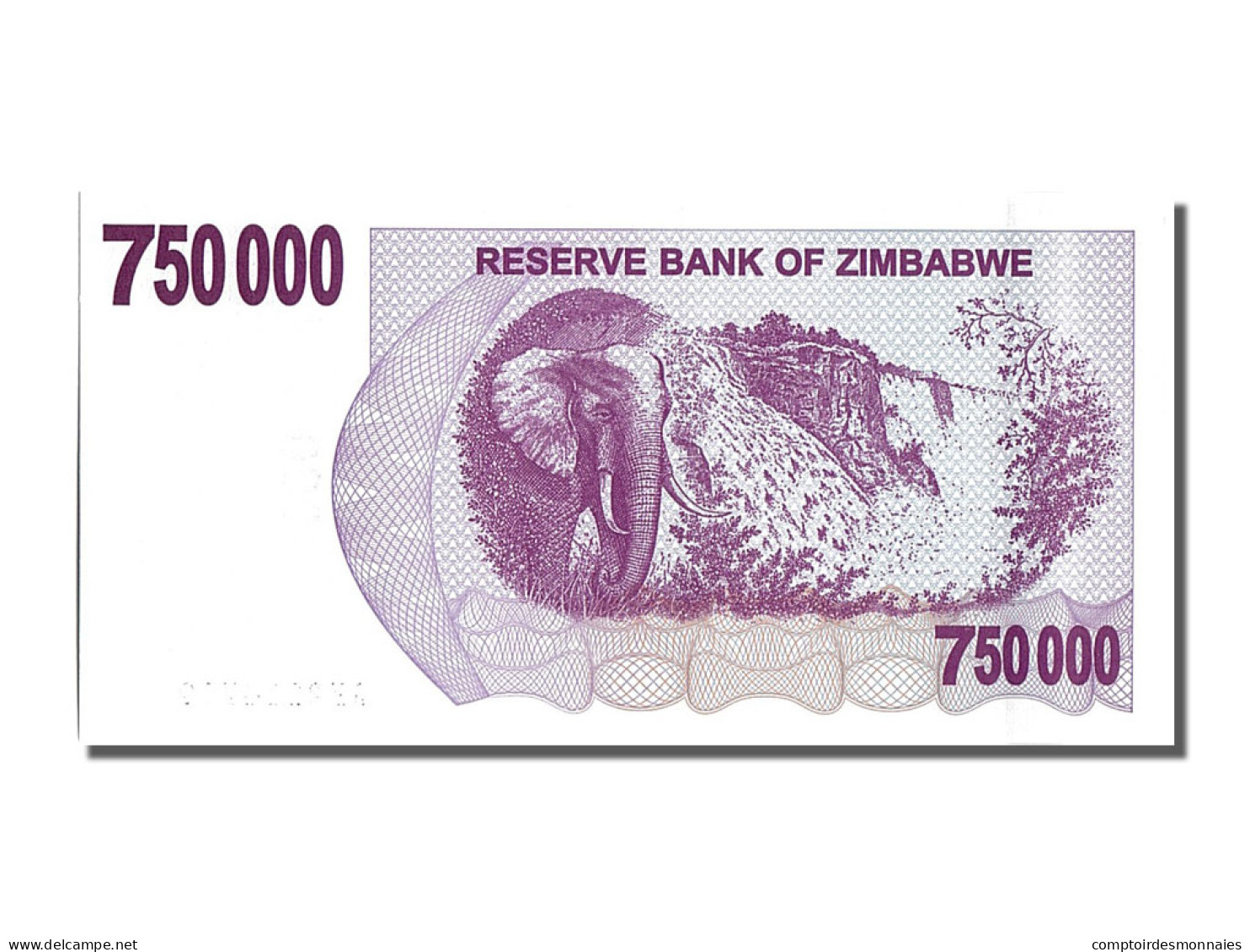 Billet, Zimbabwe, 750,000 Dollars, 2007, 2007-12-31, NEUF - Zimbabwe