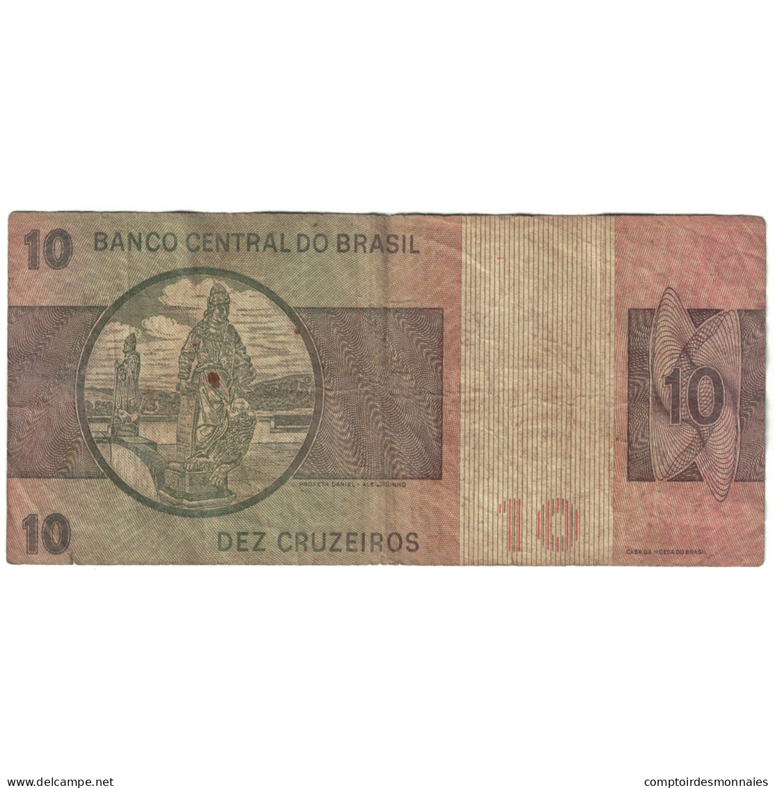 Billet, Brésil, 10 Cruzeiros, KM:193c, TB - Brazilië