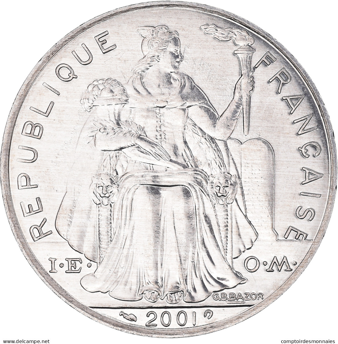 Monnaie, Nouvelle-Calédonie, 5 Francs, 2001, Paris, SPL+, Aluminium, KM:16 - Nouvelle-Calédonie