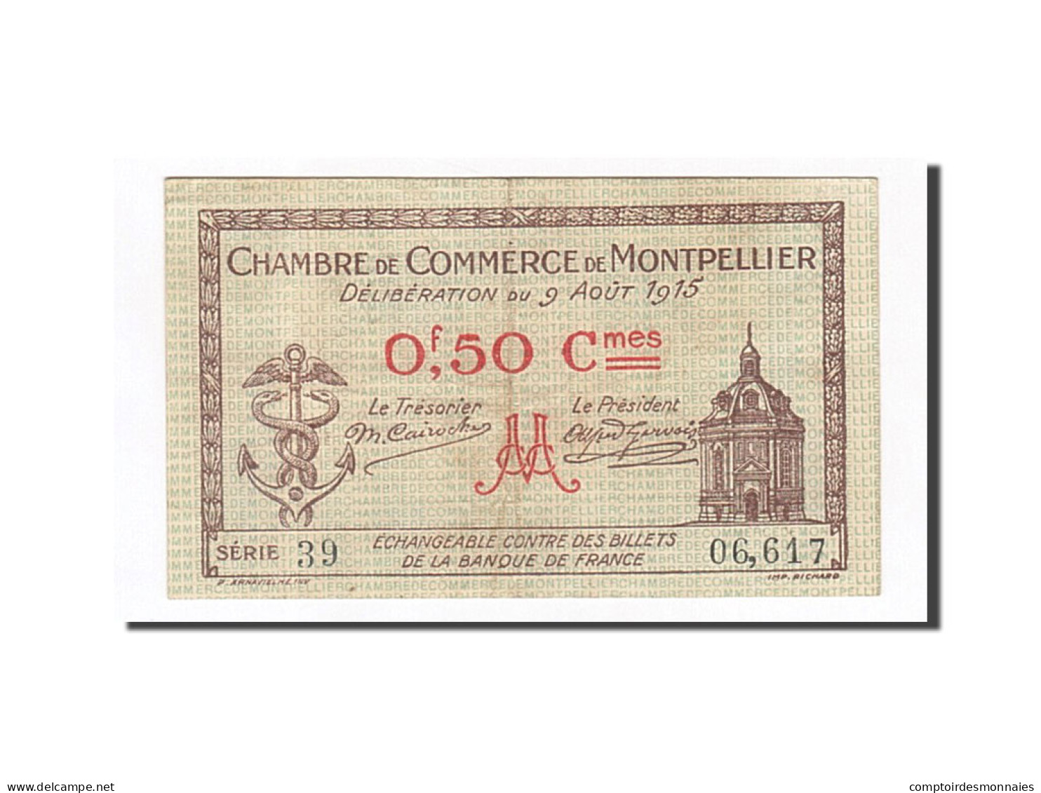 Billet, France, Montpellier, 50 Centimes, 1915, TTB, Pirot:85-1 - Camera Di Commercio