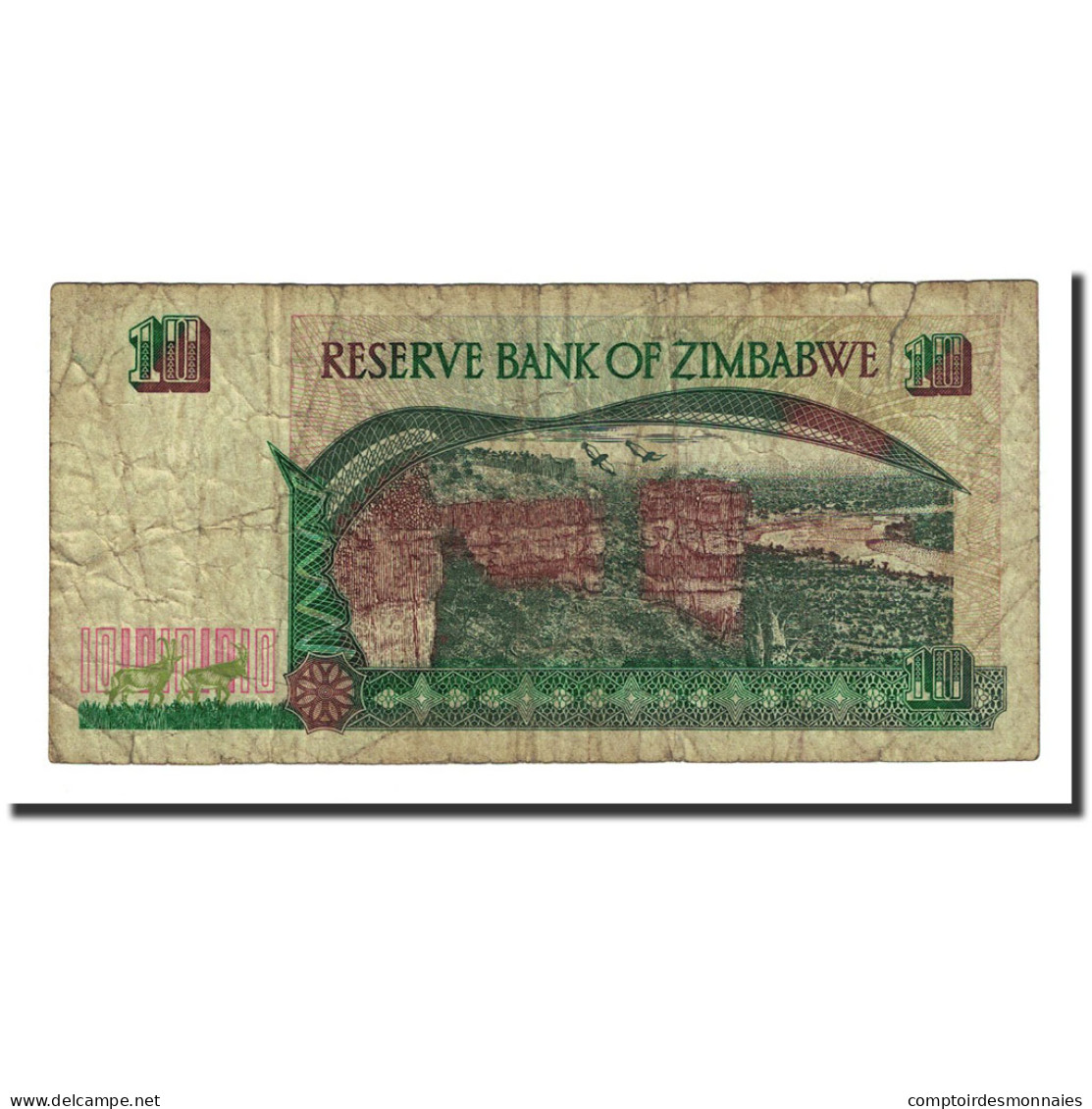 Billet, Zimbabwe, 10 Dollars, 1997, KM:6a, B+ - Zimbabwe