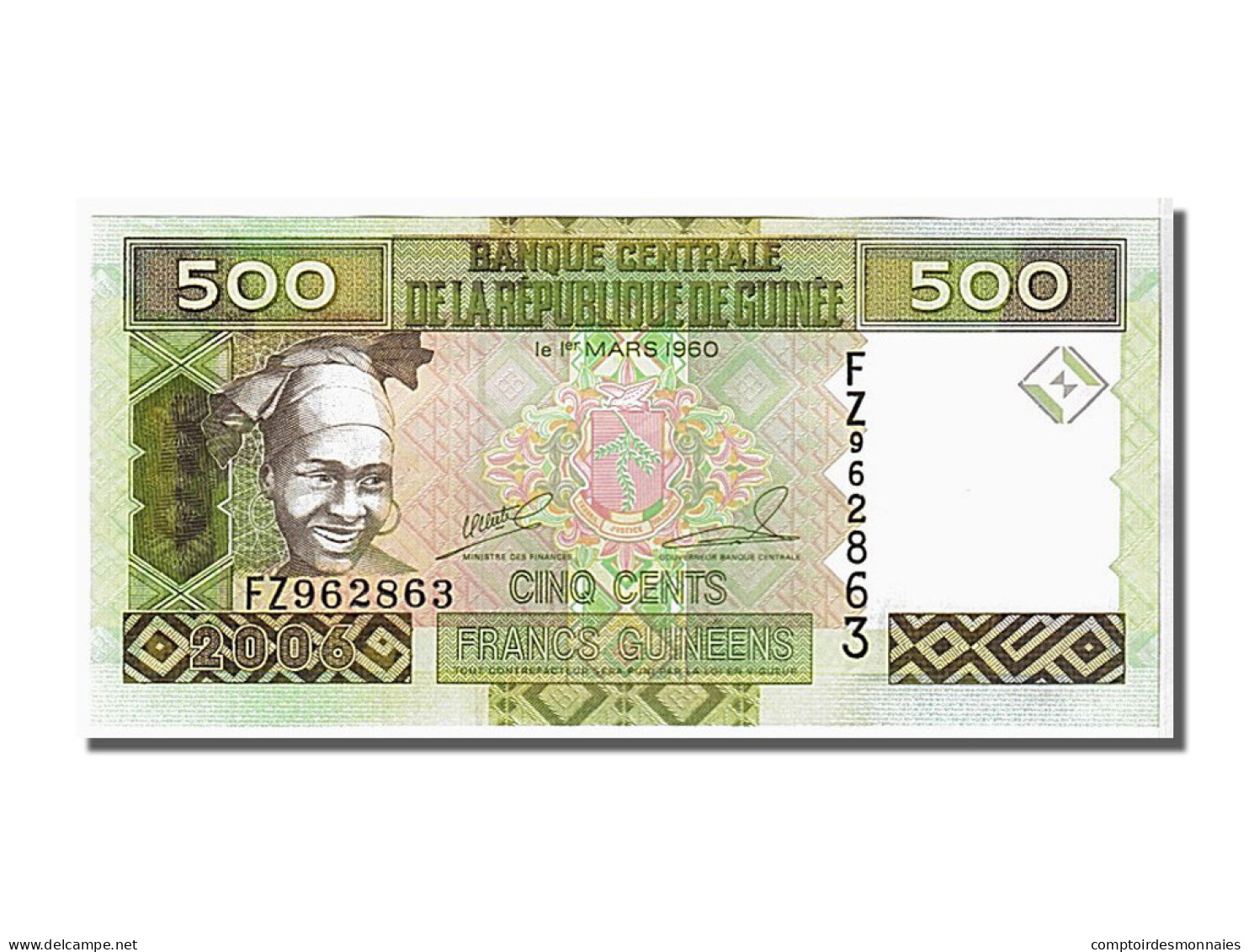 Billet, Guinea, 500 Francs, 2006, KM:39a, NEUF - Guinée