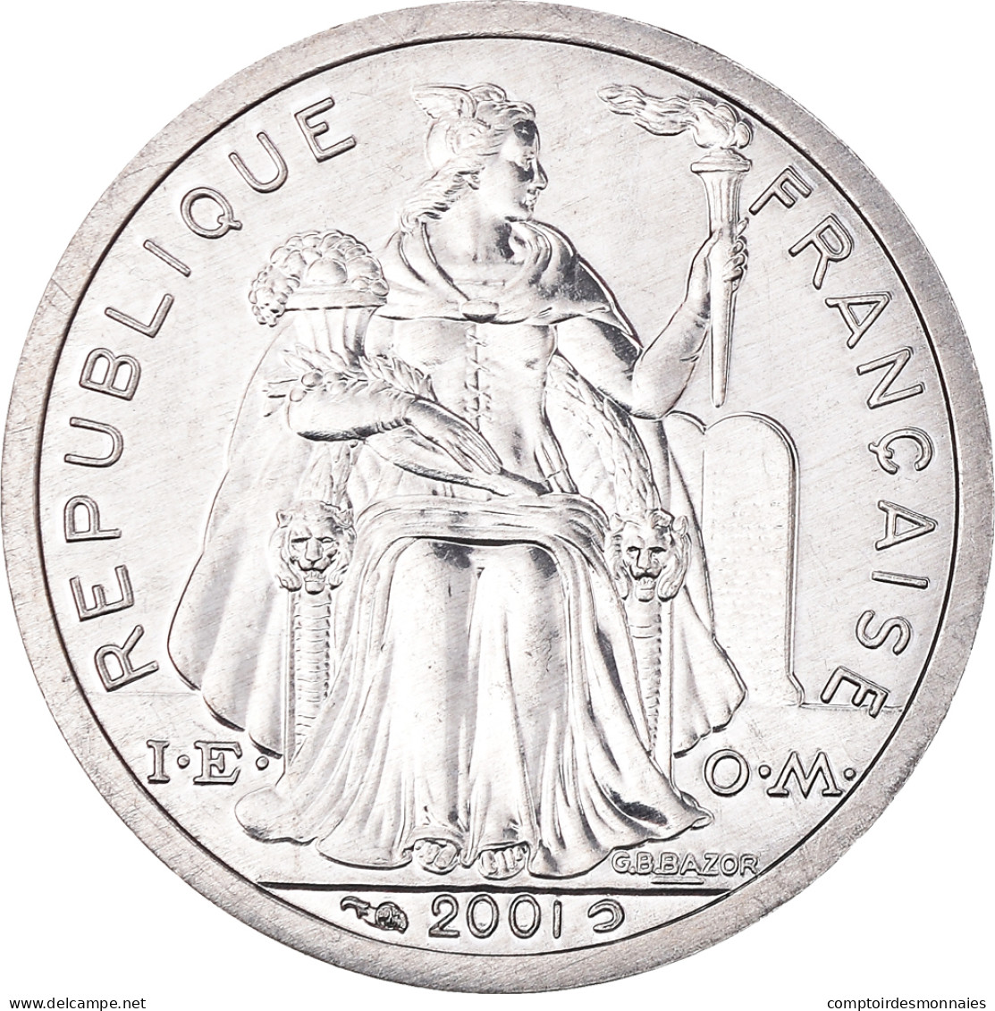 Monnaie, Nouvelle-Calédonie, Franc, 2001, Paris, FDC, Aluminium, KM:10 - Neu-Kaledonien