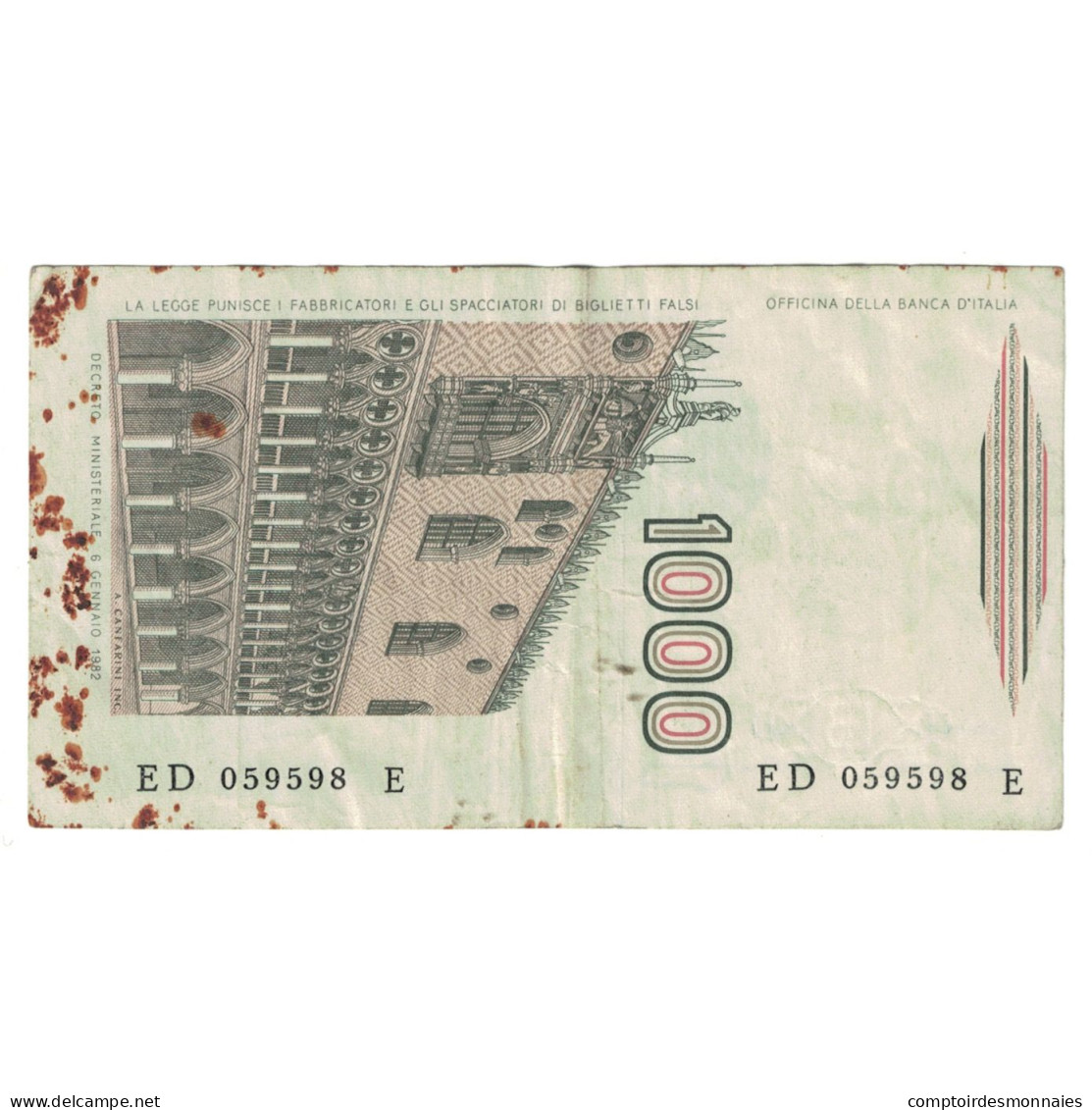 Billet, Italie, 1000 Lire, 1982, 1982-01-06, KM:109a, TB - 1000 Lire