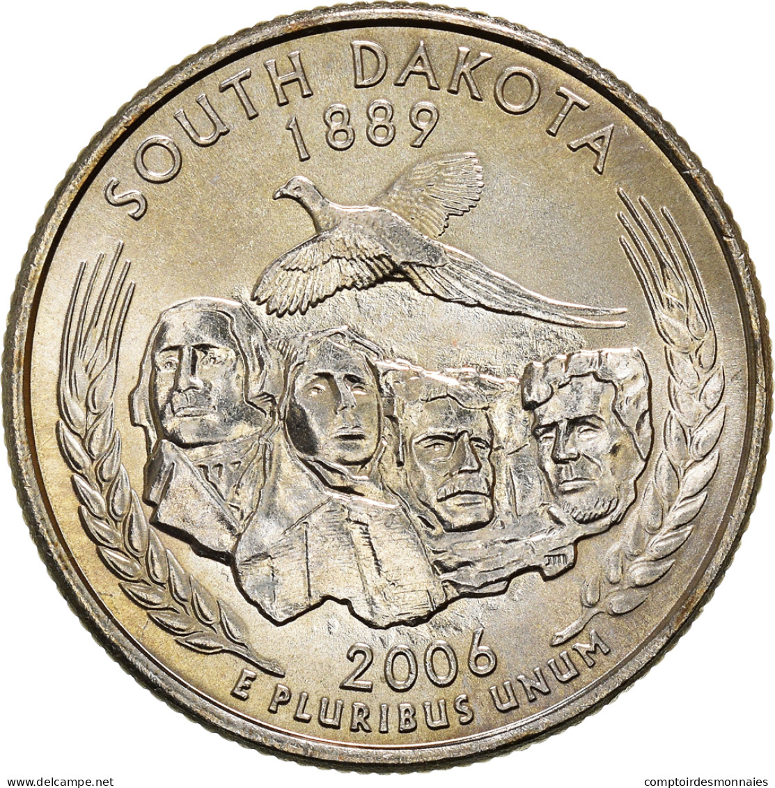 Monnaie, États-Unis, Quarter, 2006, U.S. Mint, Philadelphie, South Dakota - 1999-2009: State Quarters