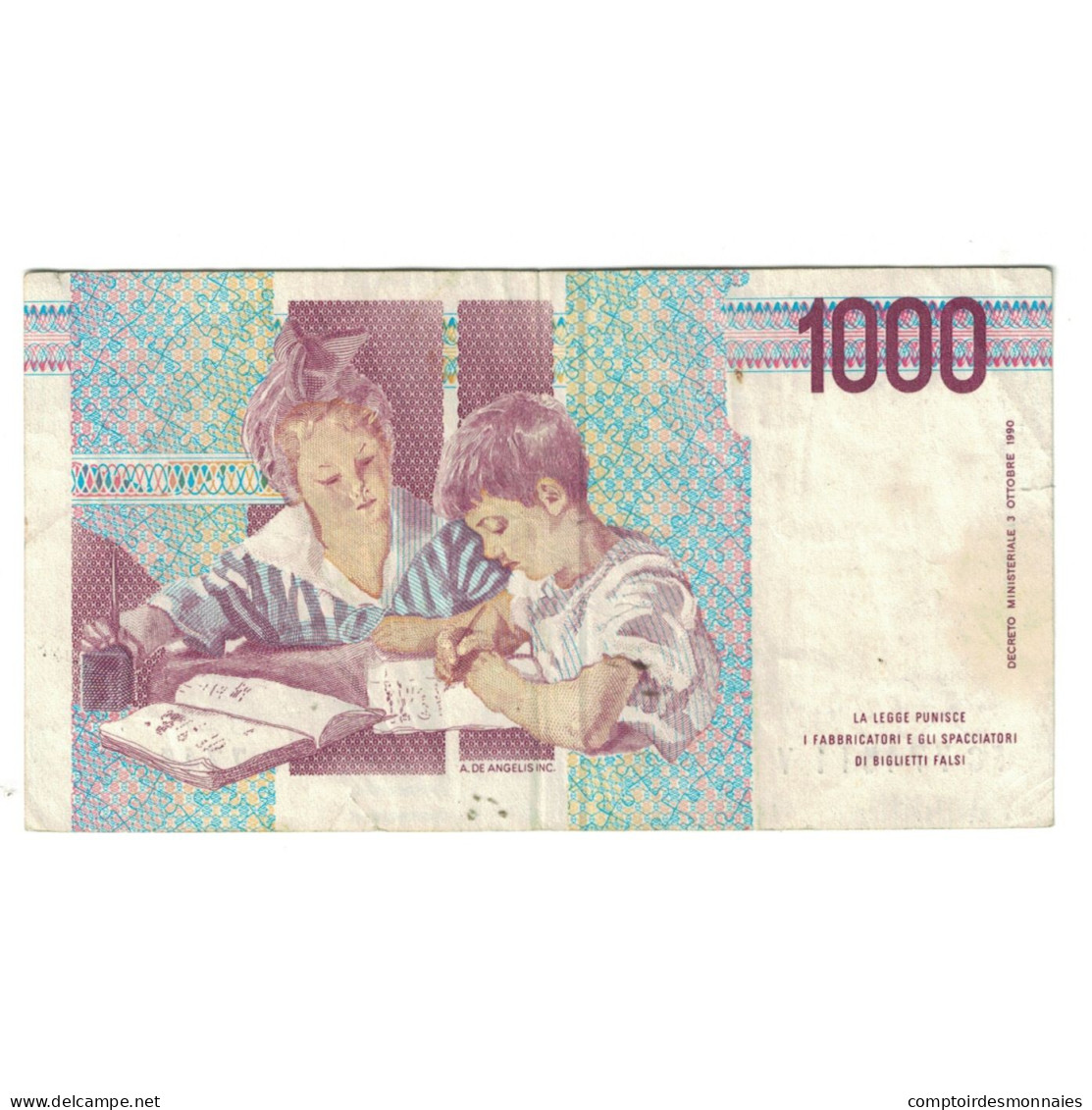 Billet, Italie, 1000 Lire, 1990, 1990-10-03, KM:114a, TTB - 1000 Liras