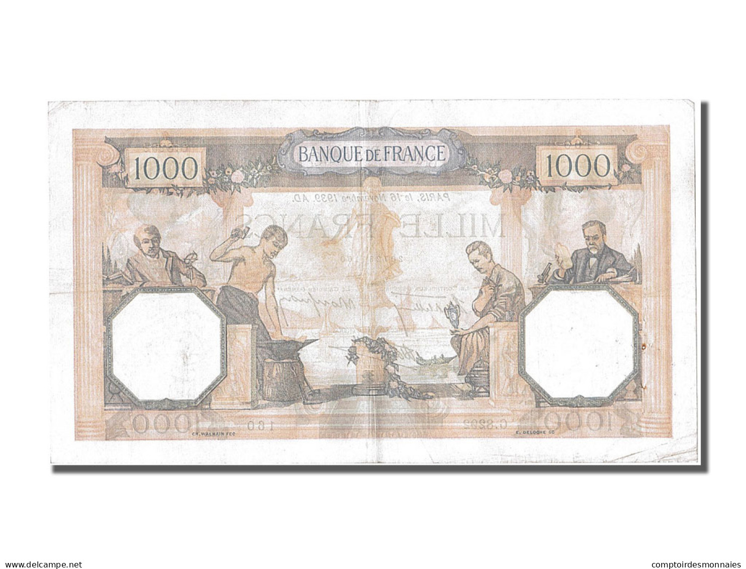 Billet, France, 500 Francs, 1 000 F 1927-1940 ''Cérès Et Mercure'', 1939 - 1 000 F 1927-1940 ''Cérès Et Mercure''