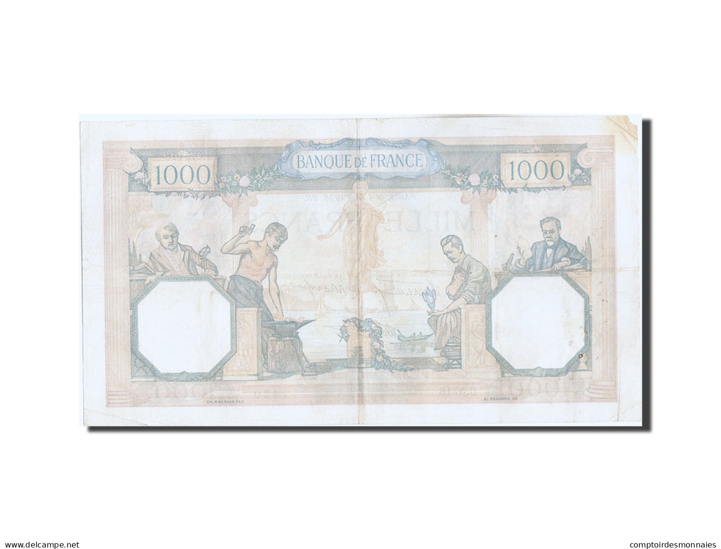 Billet, France, 1000 Francs, 1 000 F 1927-1940 ''Cérès Et Mercure'', 1938 - 1 000 F 1927-1940 ''Cérès Et Mercure''