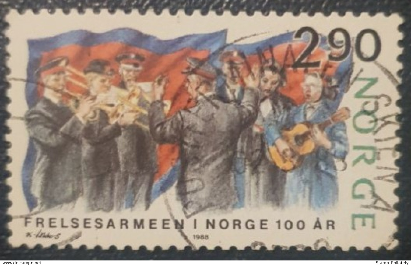 Norway 2.90Kr Used Postmark Stamp 1988 Salvation Army - Usati