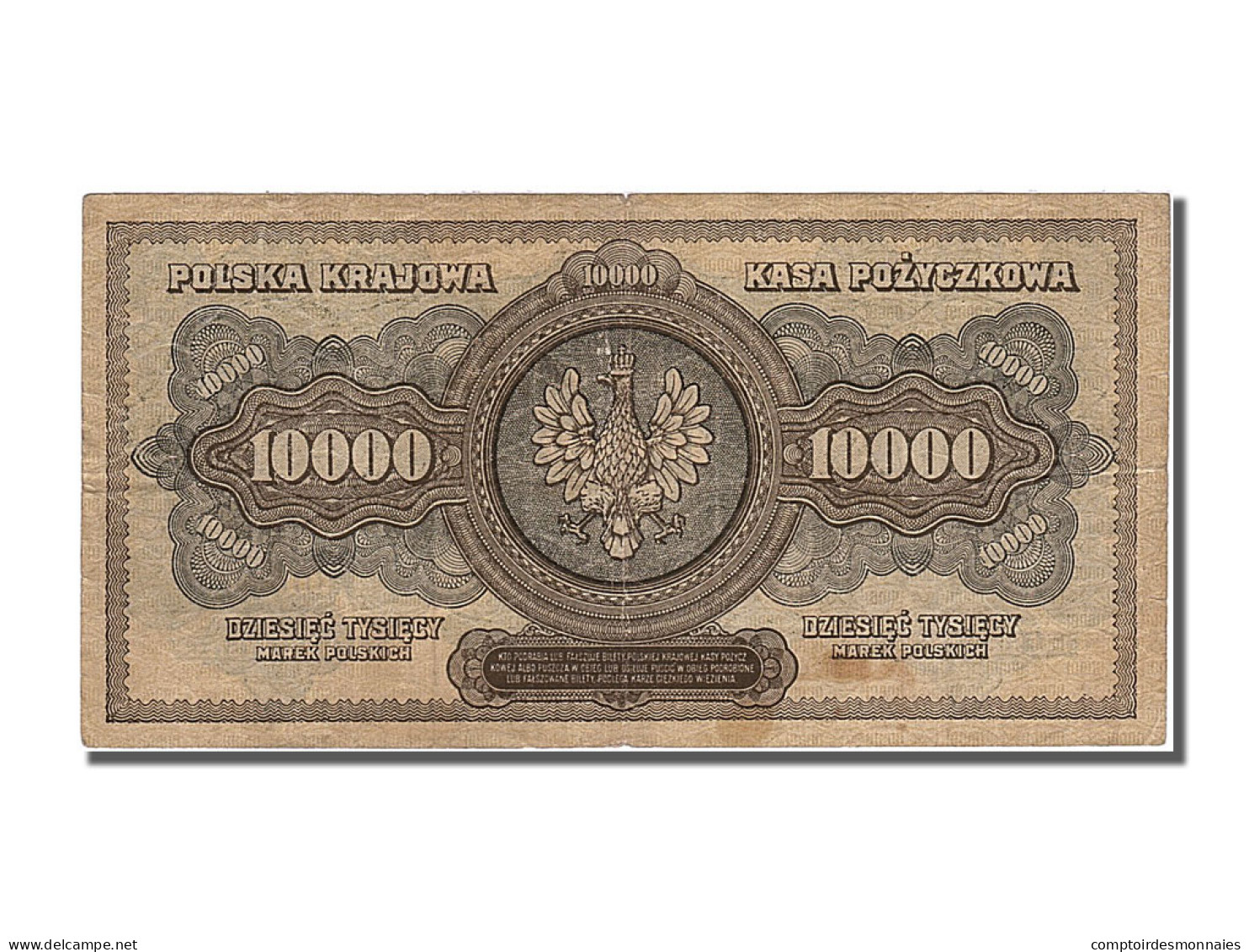 Billet, Pologne, 10,000 Marek, 1922, 1922-03-11, TTB - Pologne