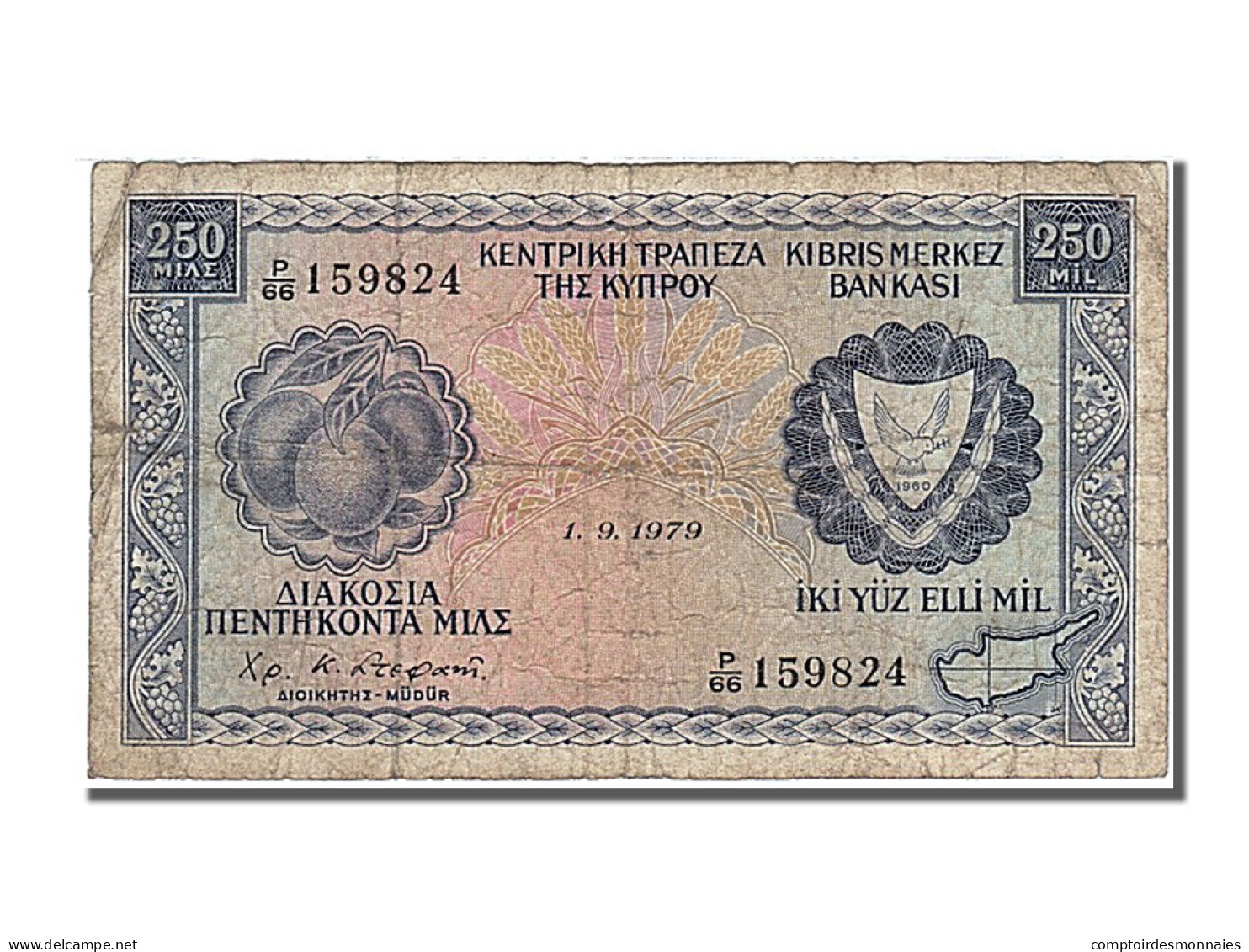 Billet, Chypre, 250 Mils, 1979, 1979-09-01, TB+ - Chypre
