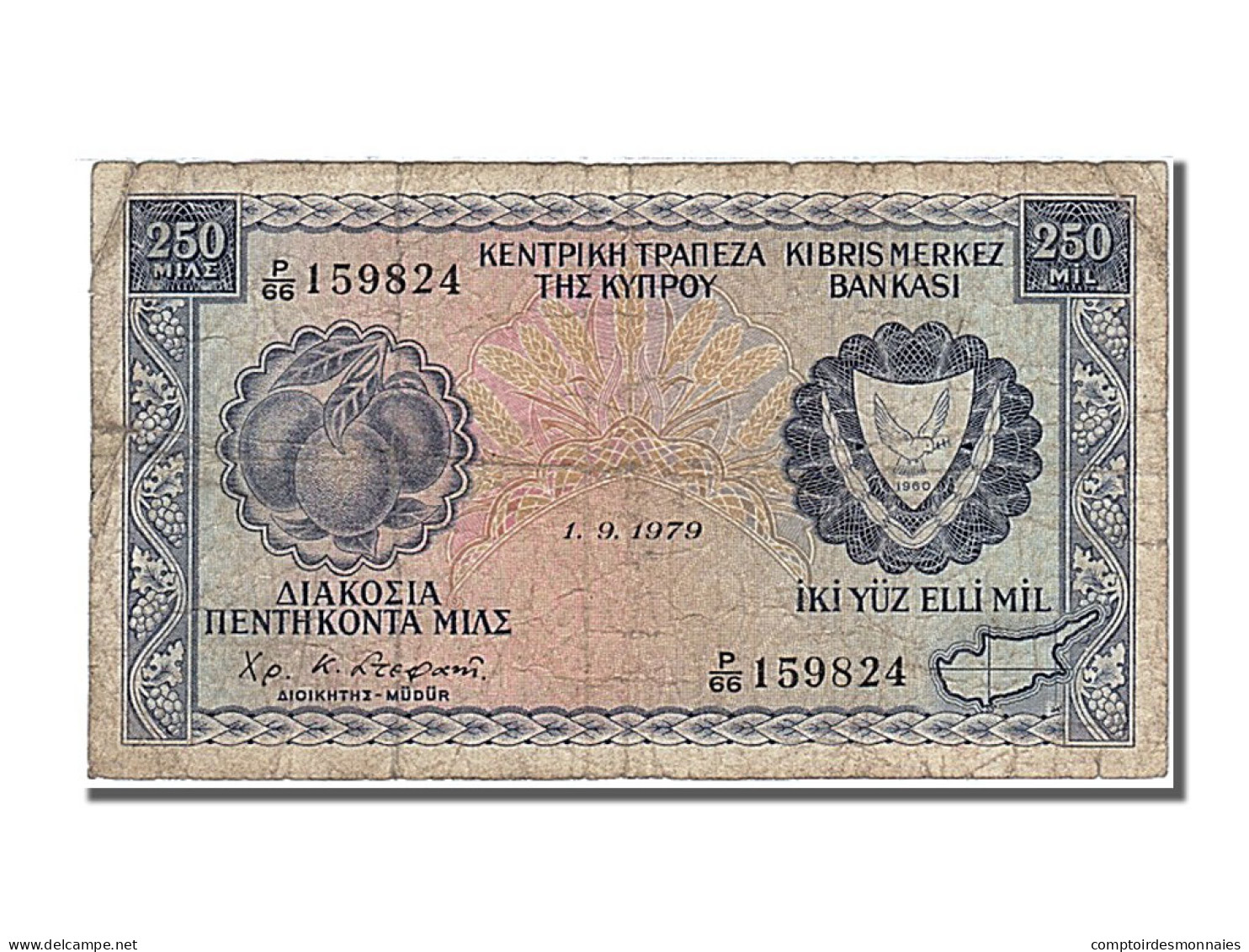 Billet, Chypre, 250 Mils, 1979, 1979-09-01, TB+ - Cipro