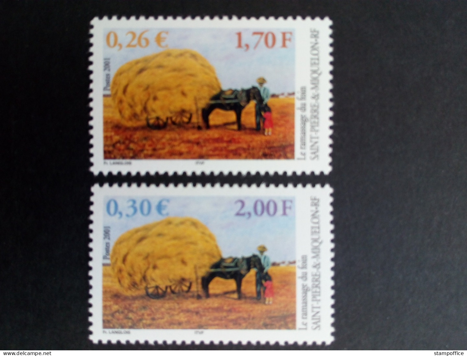 SAINT-PIERRE ET MIQUELON MI-NR. 827-828 POSTFRISCH(MINT) HEUERNTE 2001 - Unused Stamps
