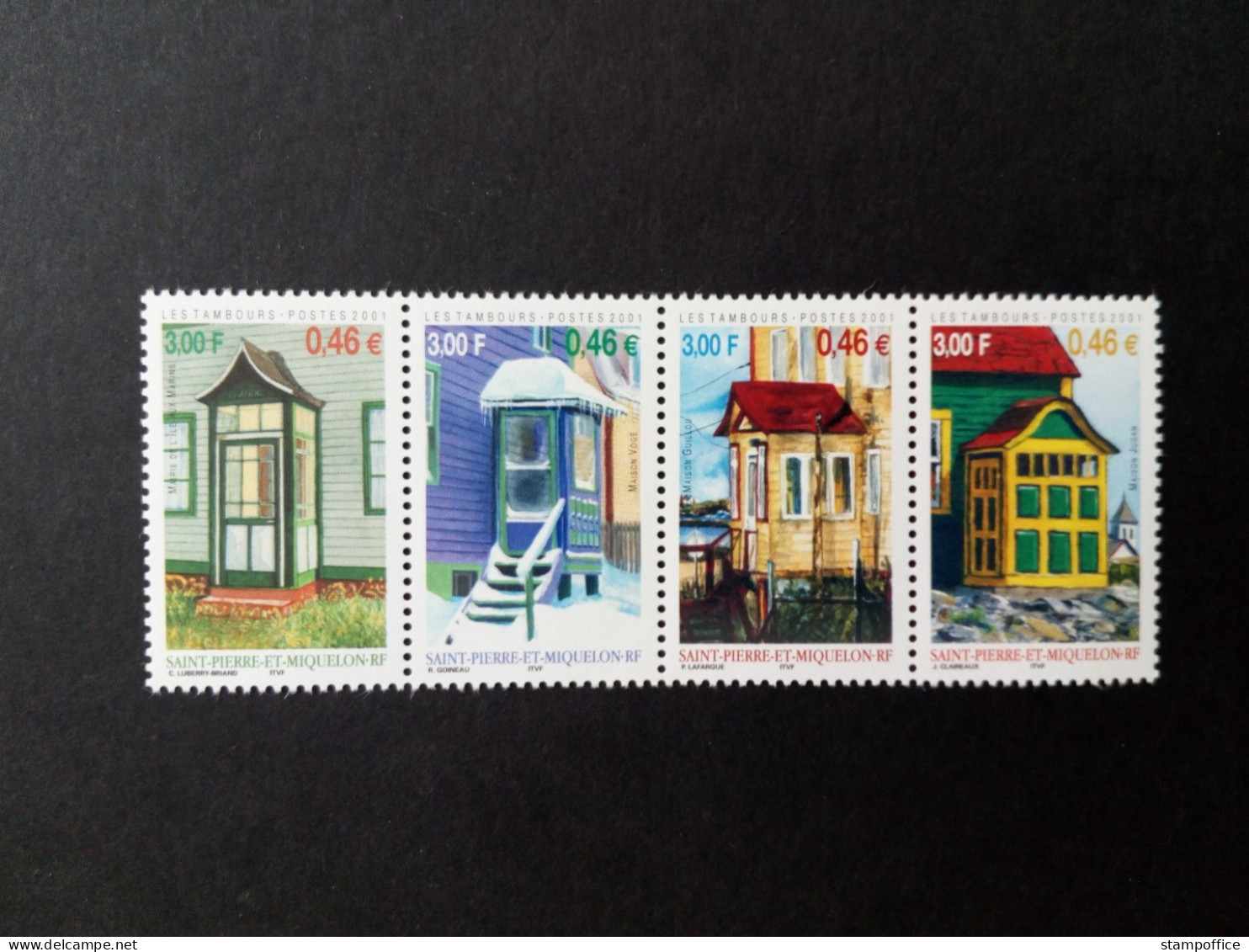 SAINT-PIERRE ET MIQUELON MI-NR. 832-835 POSTFRISCH(MINT) ZD WINDFÄNGE TRAD. HÄUSER 2001 - Nuevos