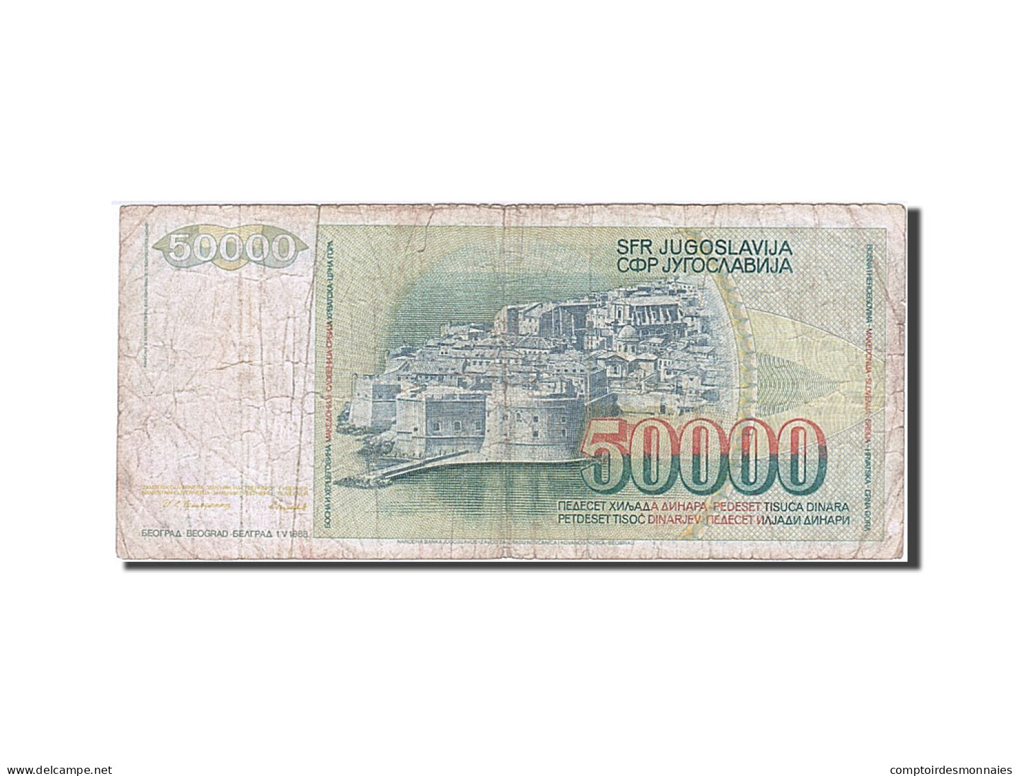 Billet, Yougoslavie, 50,000 Dinara, 1988, 1988-05-01, TB - Yougoslavie