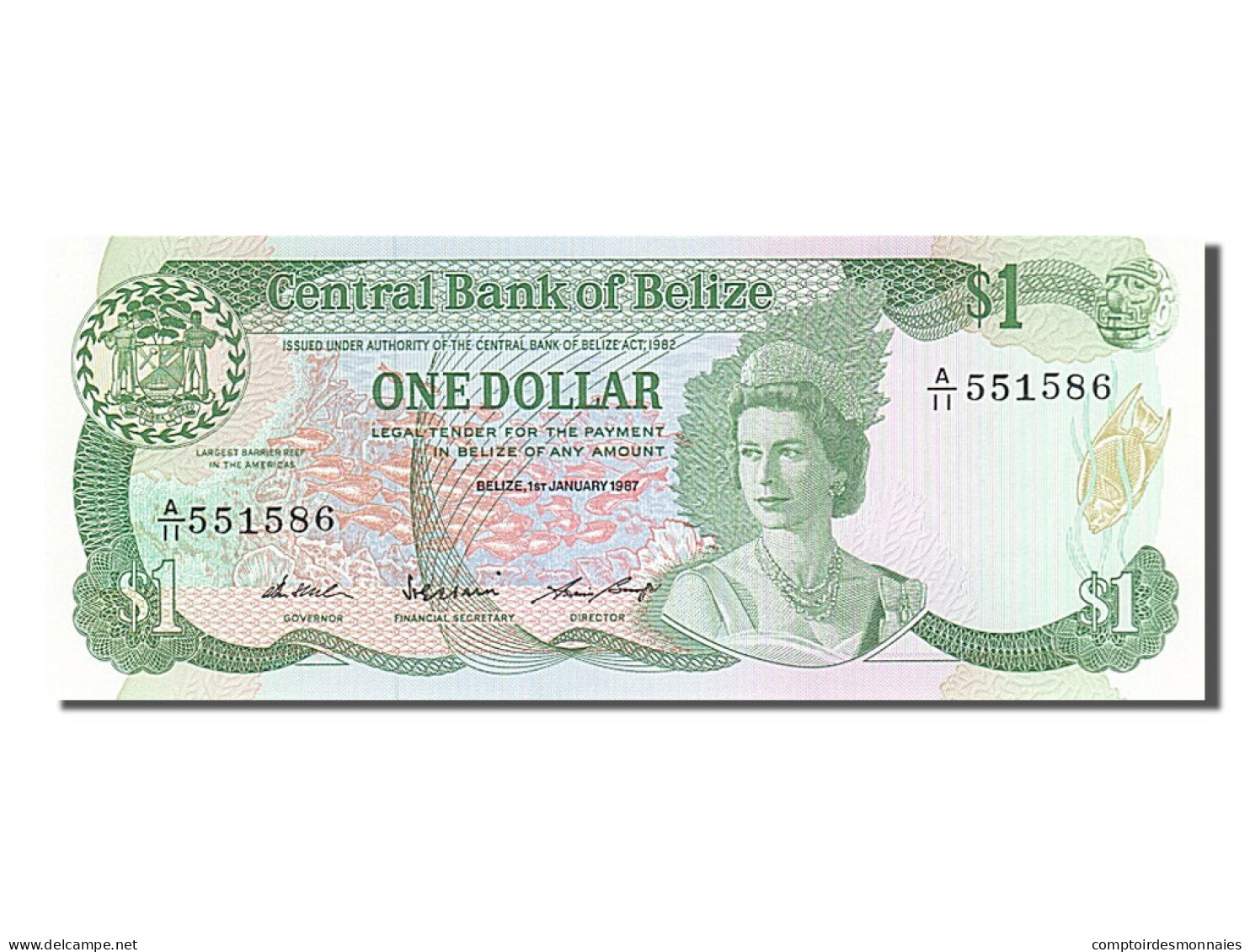 Billet, Belize, 1 Dollar, 1987, 1987-01-01, NEUF - Belice