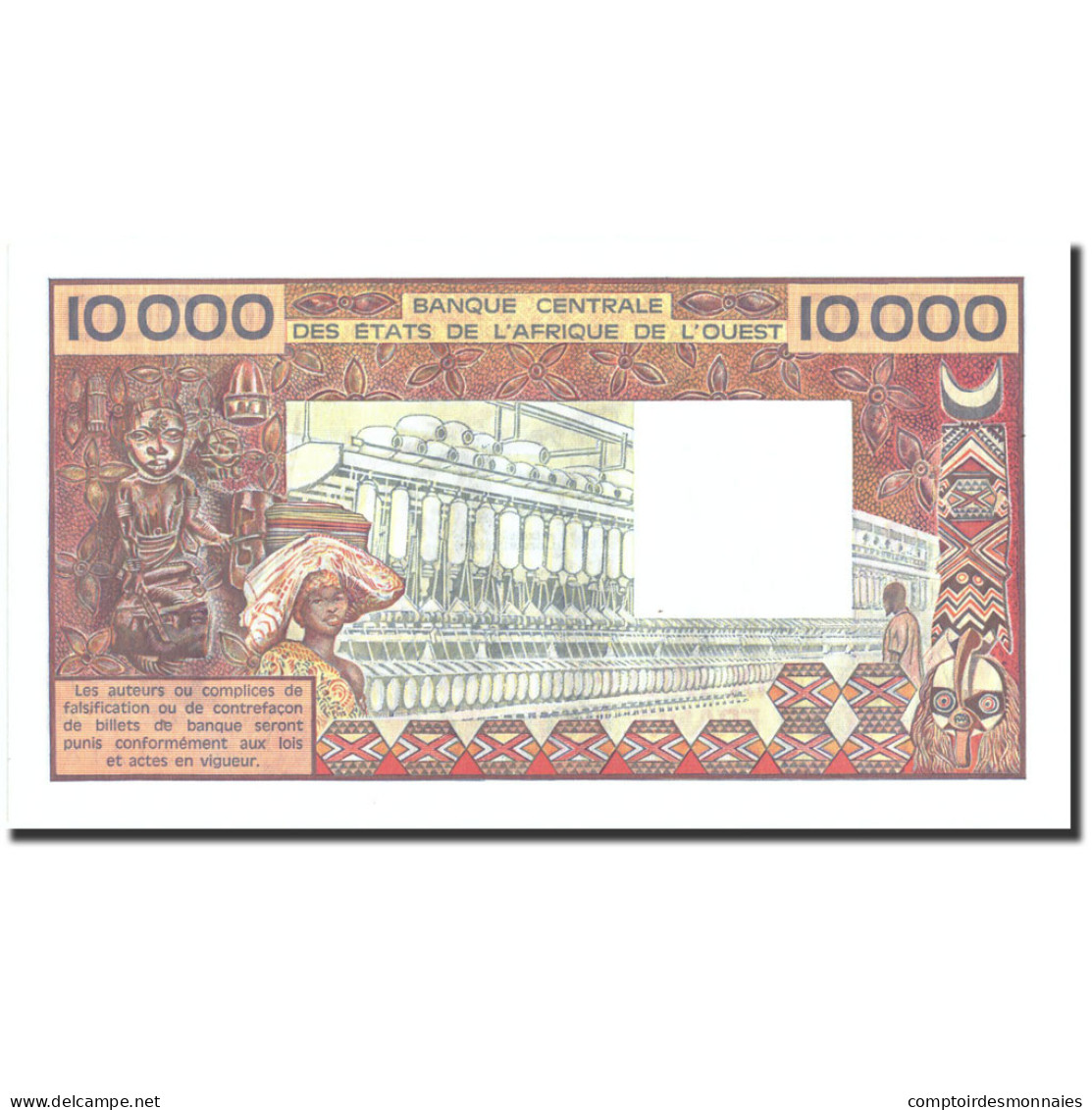 Billet, West African States, 10,000 Francs, Undated (1977-92), Undated - Westafrikanischer Staaten