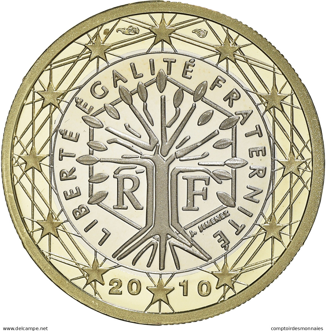 France, Euro, 2010, Paris, Proof, FDC, Bimétallique, KM:1413 - Francia