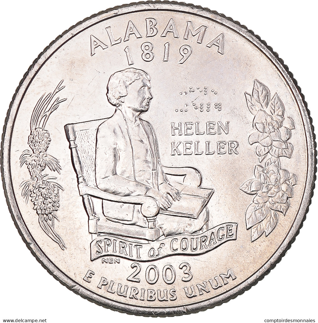 Monnaie, États-Unis, Quarter Dollar, Quarter, 2003, U.S. Mint, Denver, Alabama - 1999-2009: State Quarters