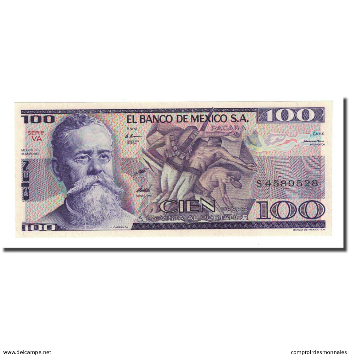 Billet, Mexique, 100 Pesos, 1982-03-25, KM:74c, NEUF - Mexique
