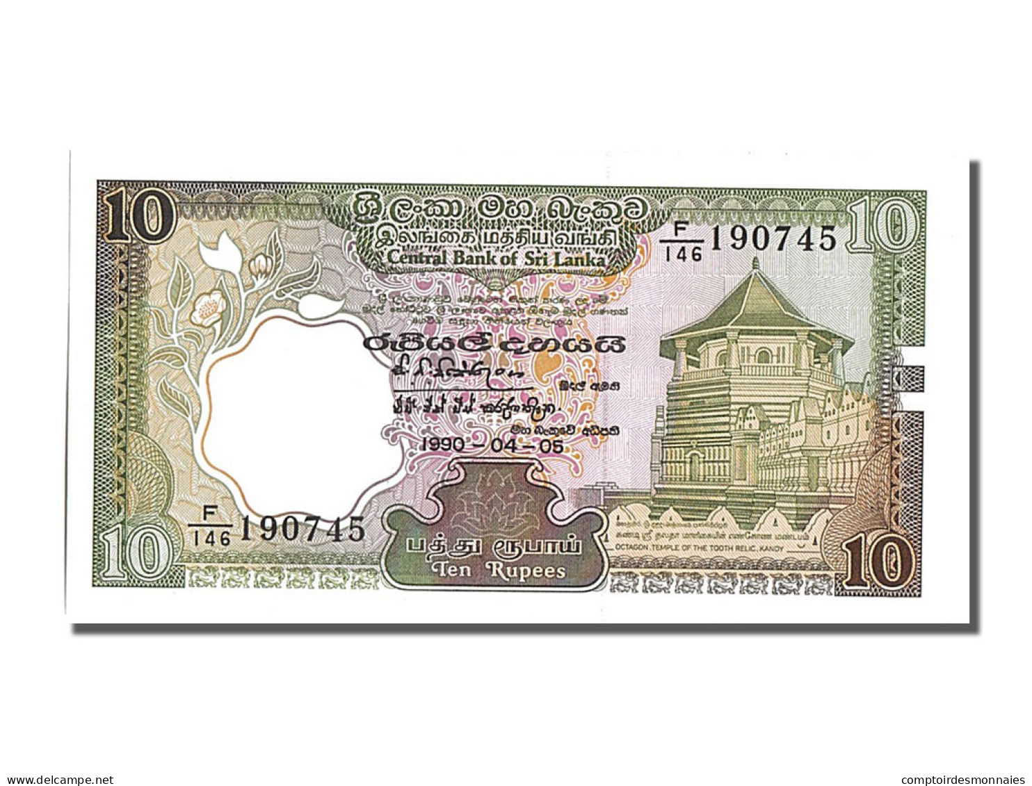 Billet, Sri Lanka, 10 Rupees, 1990, 1990-04-05, NEUF - Sri Lanka