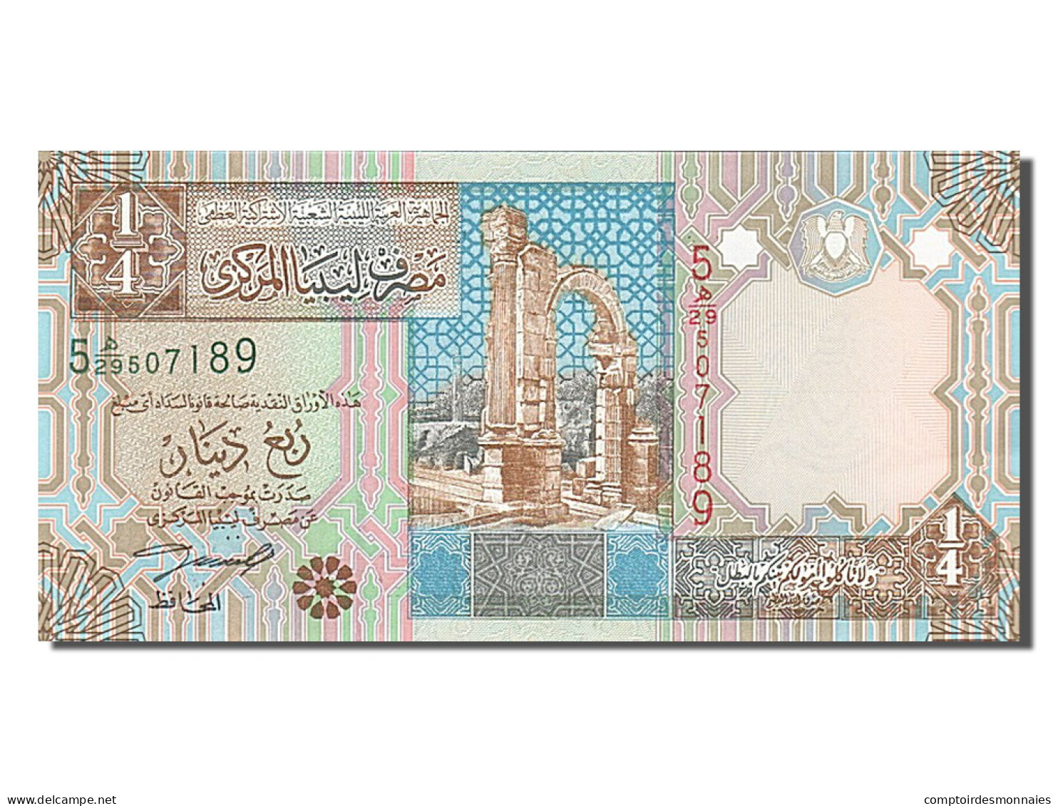 Billet, Libya, 1/4 Dinar, 2002, NEUF - Libia
