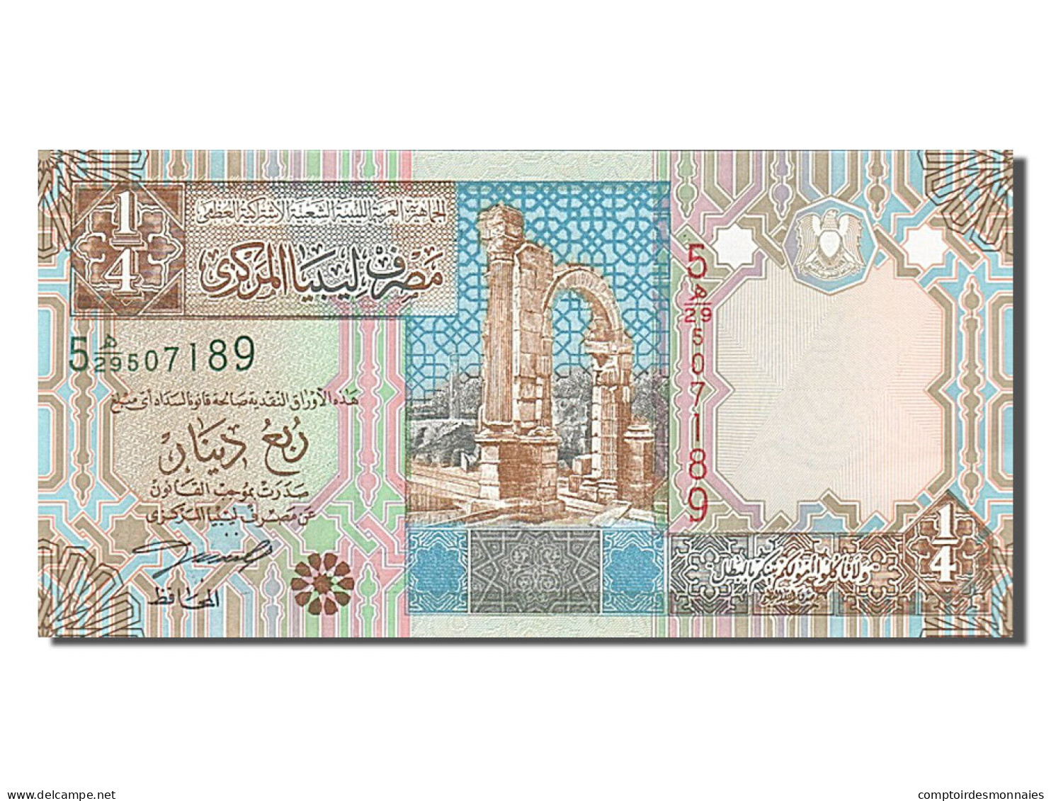 Billet, Libya, 1/4 Dinar, 2002, NEUF - Libye