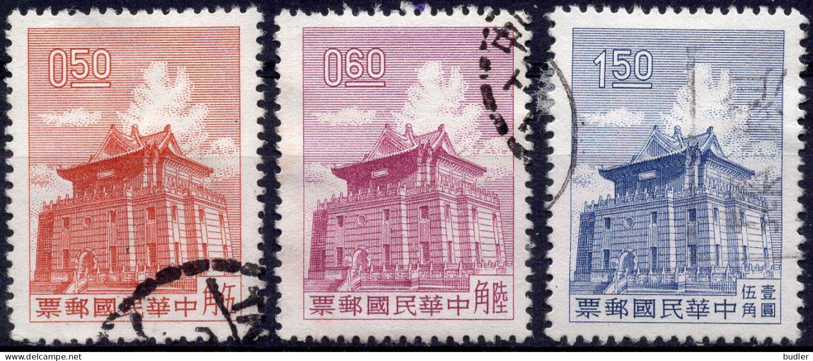 TAIWAN (= Formosa) :1960: Y.338-39,343 : Pagode De Quemoy.  Gestempeld / Oblitéré / Cancelled. - Used Stamps