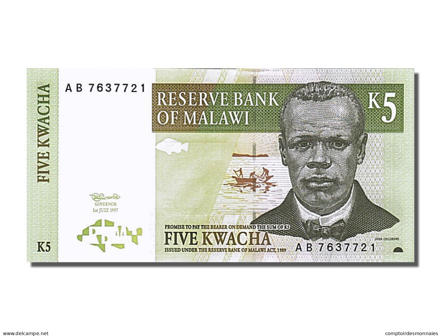 Billet, Malawi, 5 Kwacha, 1997, 1997-07-01, SPL - Malawi
