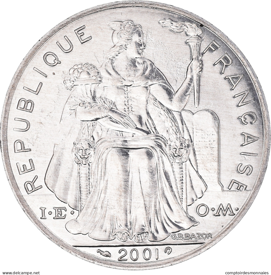 Monnaie, Nouvelle-Calédonie, 5 Francs, 2001, Paris, SPL+, Aluminium, KM:16 - Nieuw-Caledonië