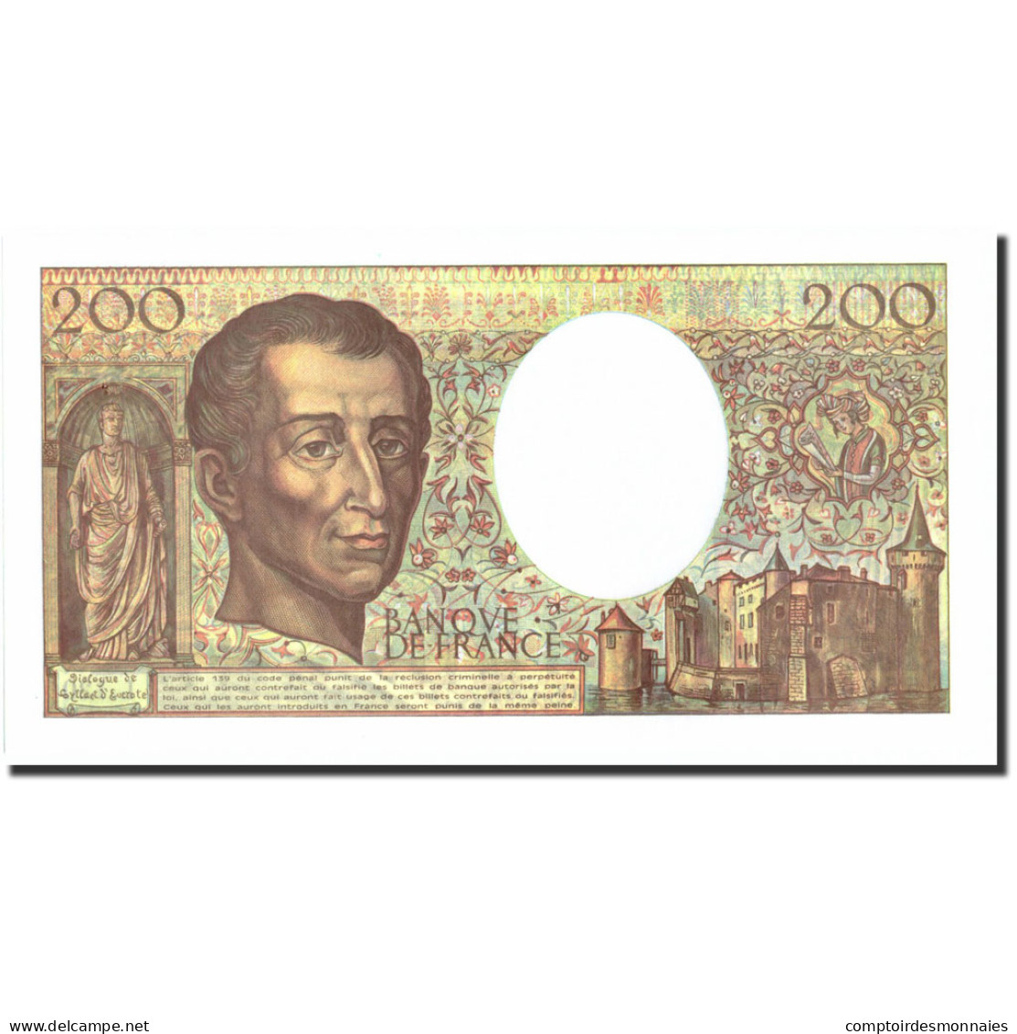France, 200 Francs, 200 F 1981-1994 ''Montesquieu'', 1992, 1992, SPL+ - 200 F 1981-1994 ''Montesquieu''