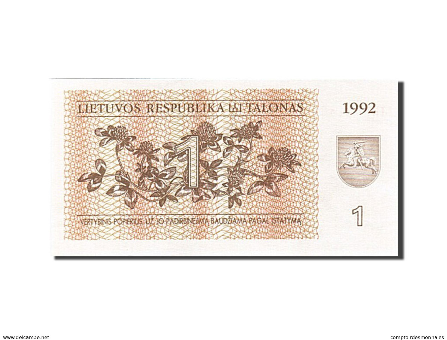 Billet, Lithuania, 1 (Talonas), 1992, NEUF - Lituanie