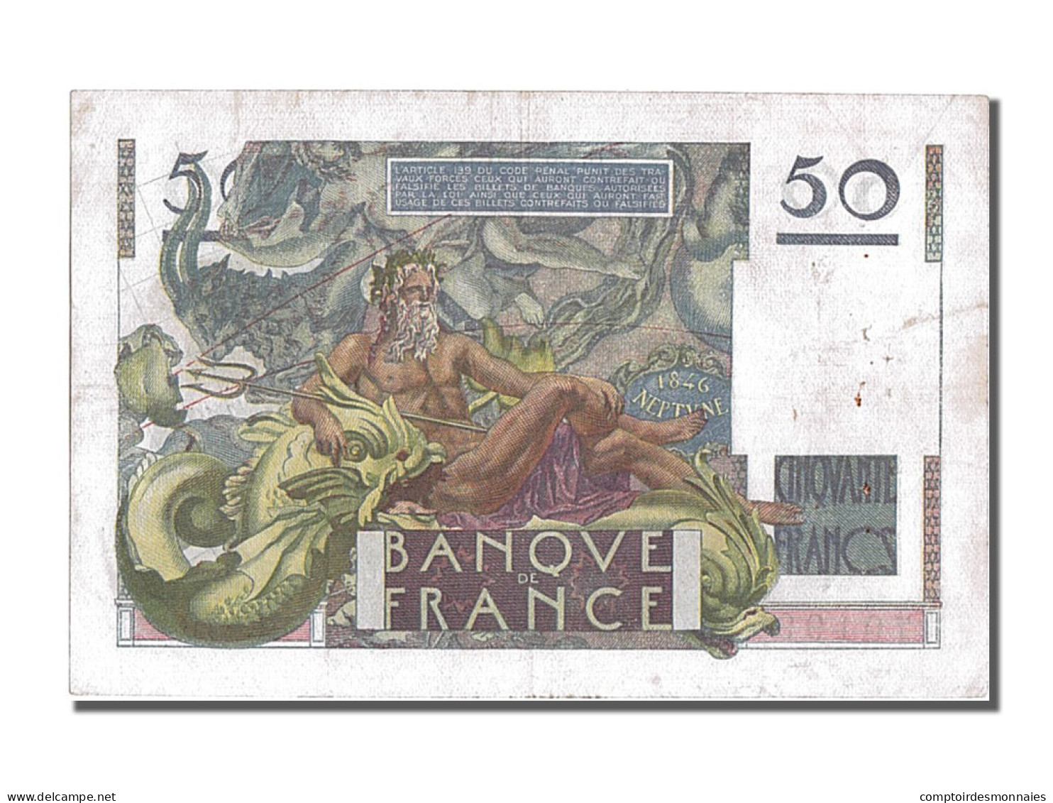 Billet, France, 50 Francs, 50 F 1946-1951 ''Le Verrier'', 1951, 1951-06-07, TTB - 50 F 1946-1951 ''Le Verrier''