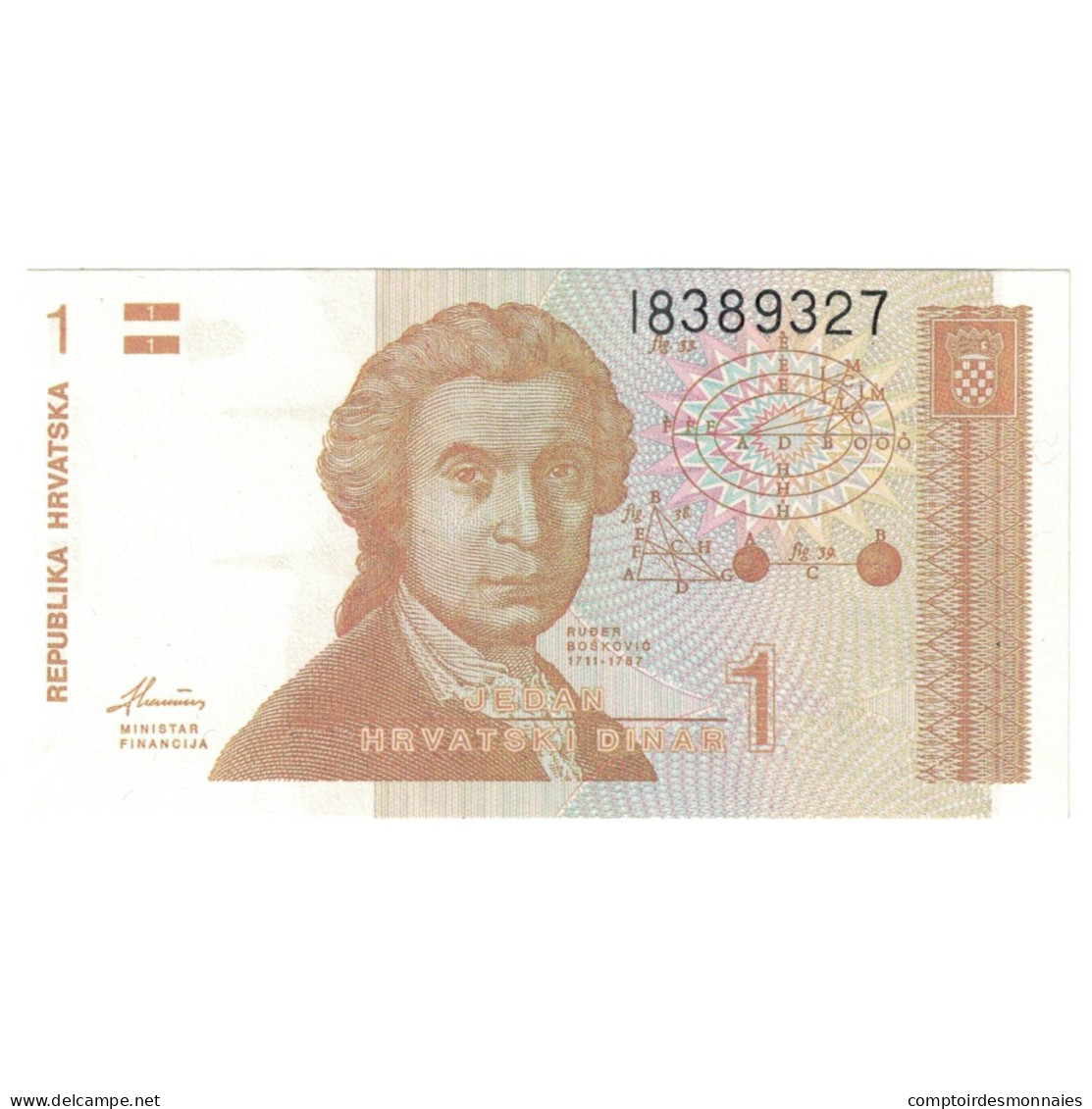 Billet, Croatie, 1 Dinar, 1991, 1991-10-08, KM:16a, NEUF - Kroatië