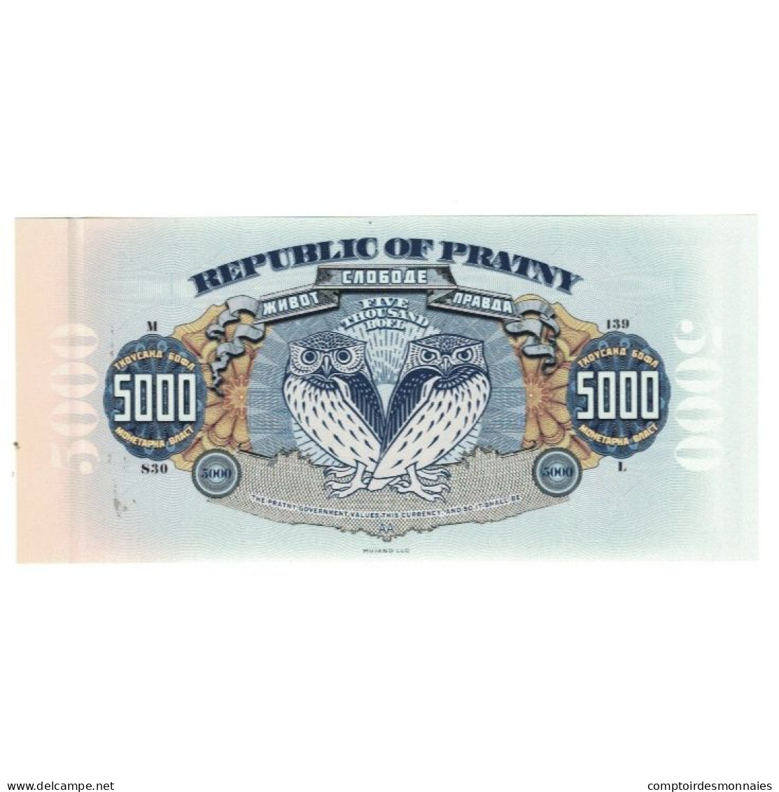 Billet, Russie, Billet Touristique, 2020, 5000 BOFL REPUCLIC OF PRATNY, NEUF - Russia