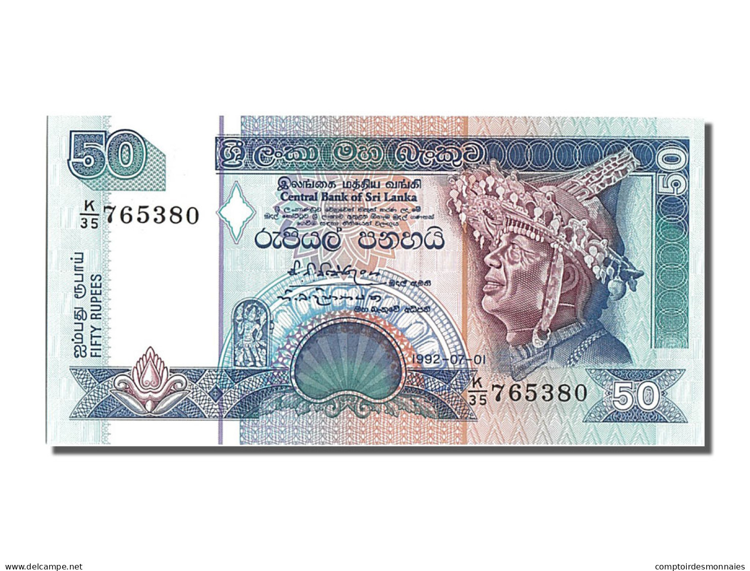 Billet, Sri Lanka, 50 Rupees, 1992, 1992-07-01, NEUF - Sri Lanka