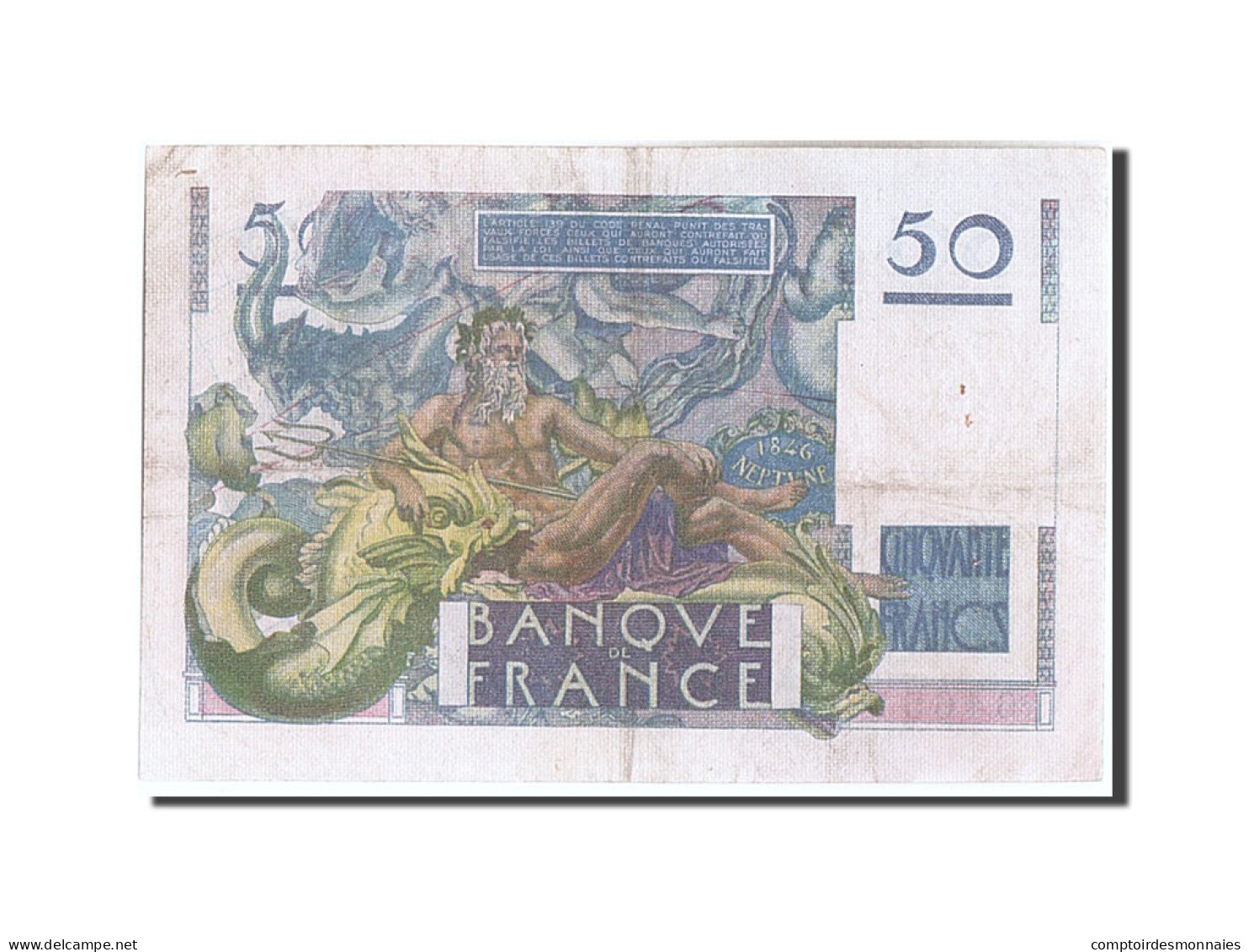 Billet, France, 50 Francs, 50 F 1946-1951 ''Le Verrier'', 1946, 1946-03-14, TTB - 50 F 1946-1951 ''Le Verrier''