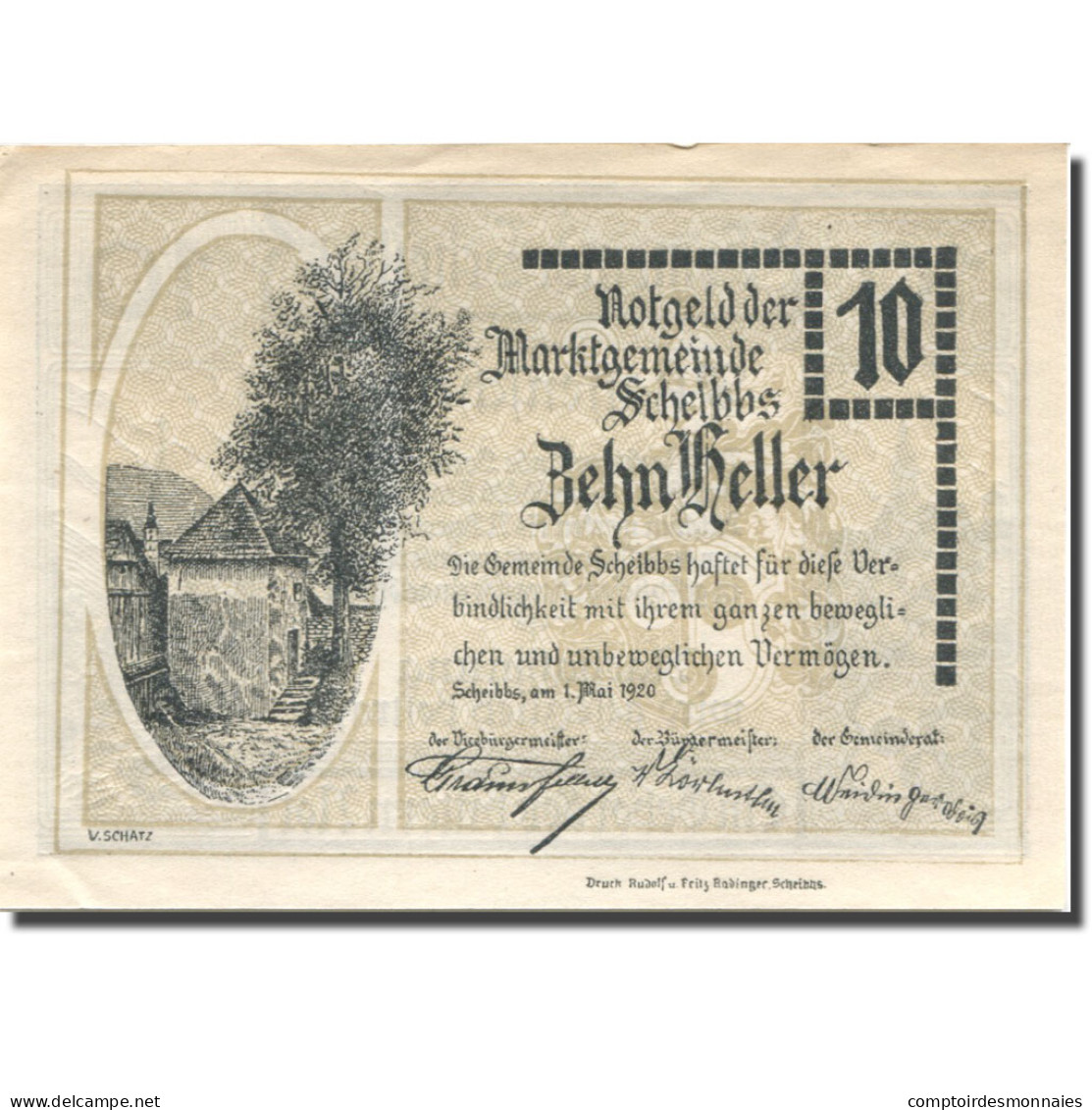 Billet, Autriche, Scheibbs, 10 Heller, Château 1920-12-31, SPL Mehl:FS 957IIb - Oesterreich