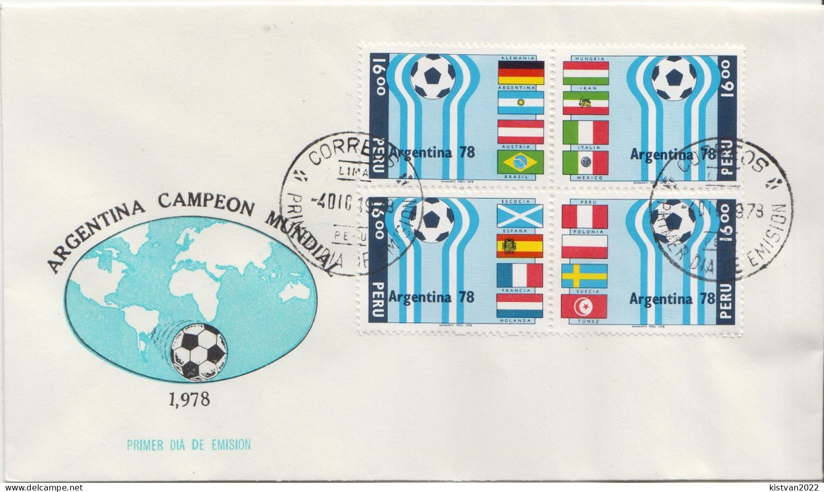 Peru Set On FDC - 1978 – Argentine