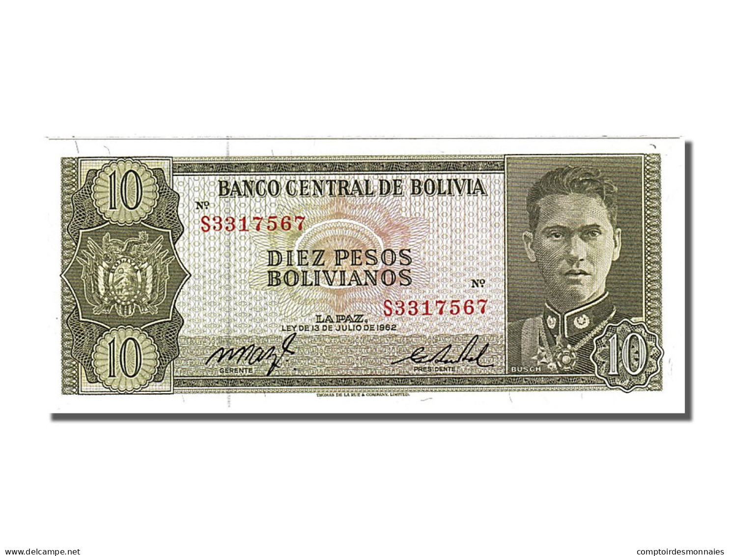 Billet, Bolivie, 10 Pesos Bolivianos, 1962, 1962-07-13, NEUF - Bolivië
