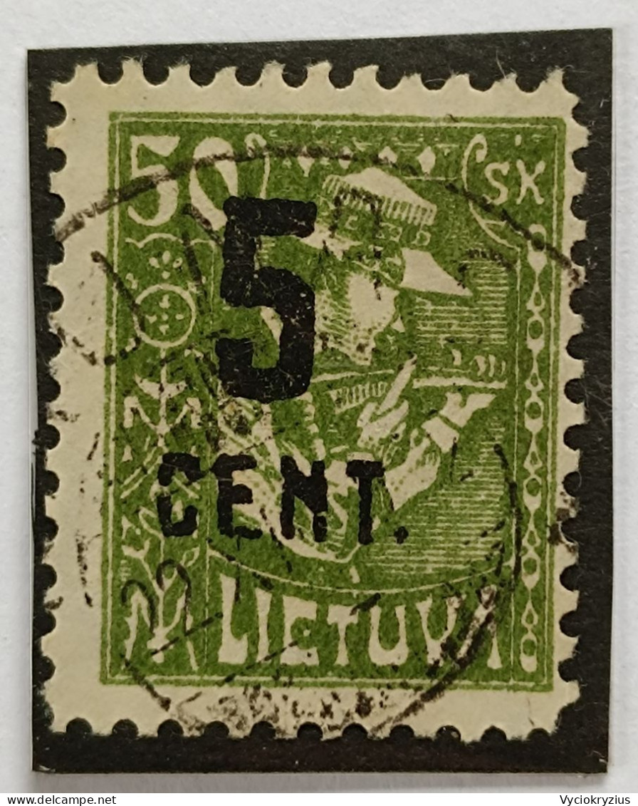 LITHUANIA LIETUVA Michel Nr 162 Abart Color Green Raritat - Litauen